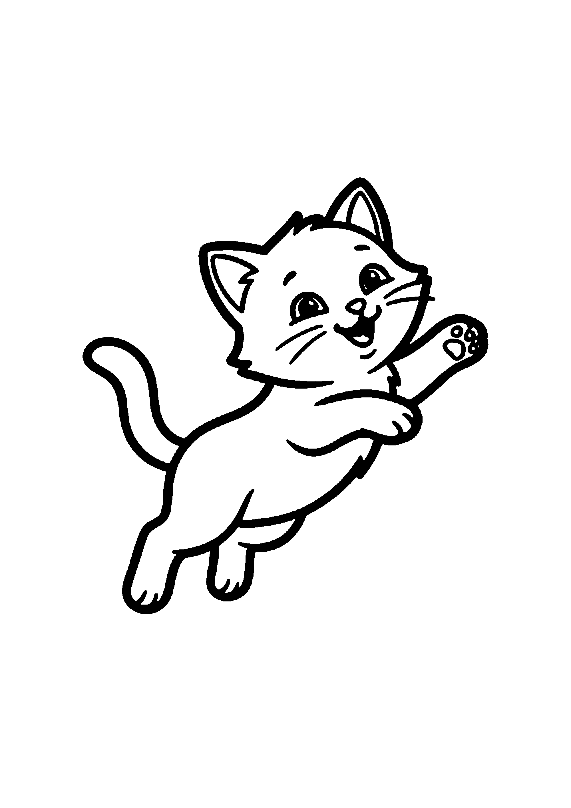 Coloriage aux contours nets : Chat Siamois Élégant à la Queue Dressée