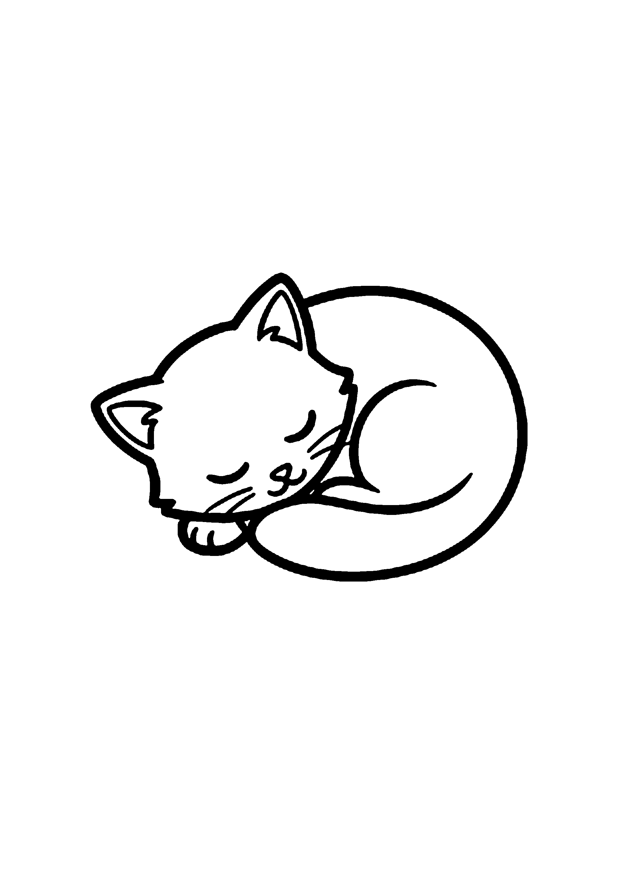 Coloriage aux contours nets : Chat Doux au Pelage Soyeux