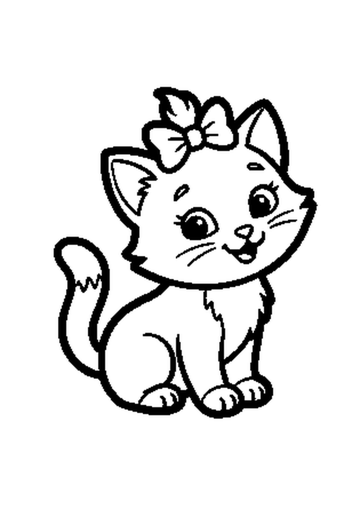 Coloriage aux contours nets : Chat Chasseur Rasant l'Herbe du Jardin