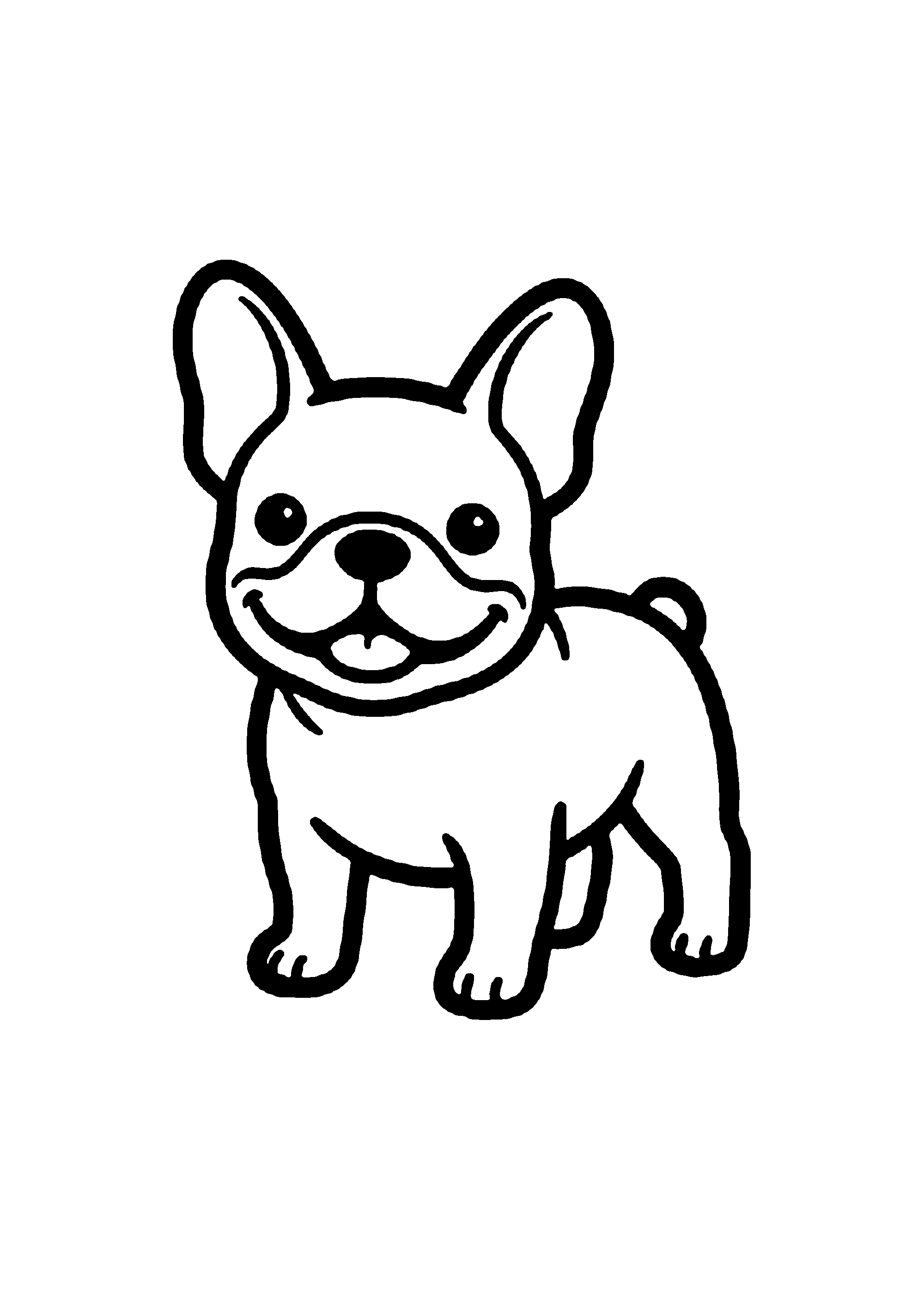 Coloriage aux contours nets : Caniche Royal Toiletté avec Nœud Papillon