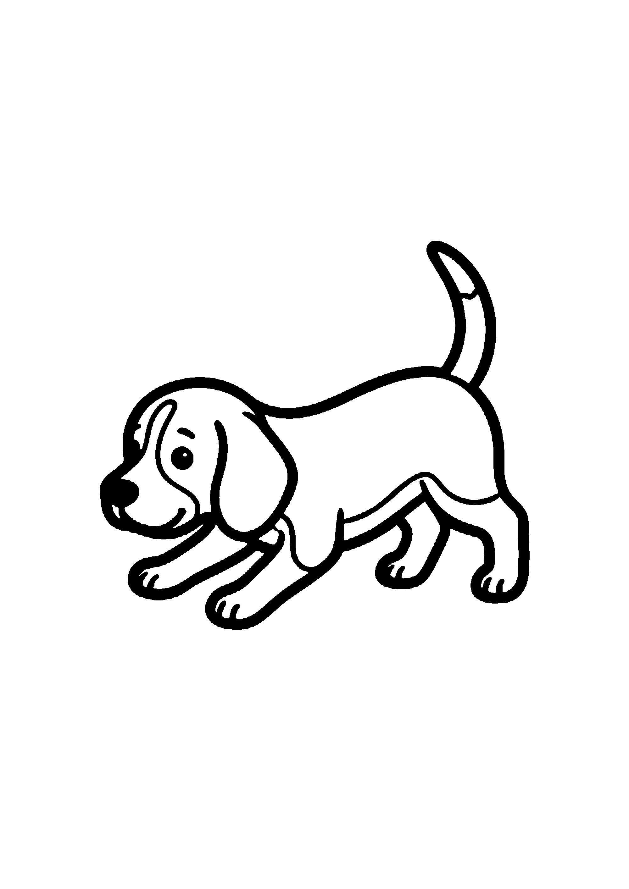 Coloriage aux contours nets : Bouledogue Français Rigolo et Joueur