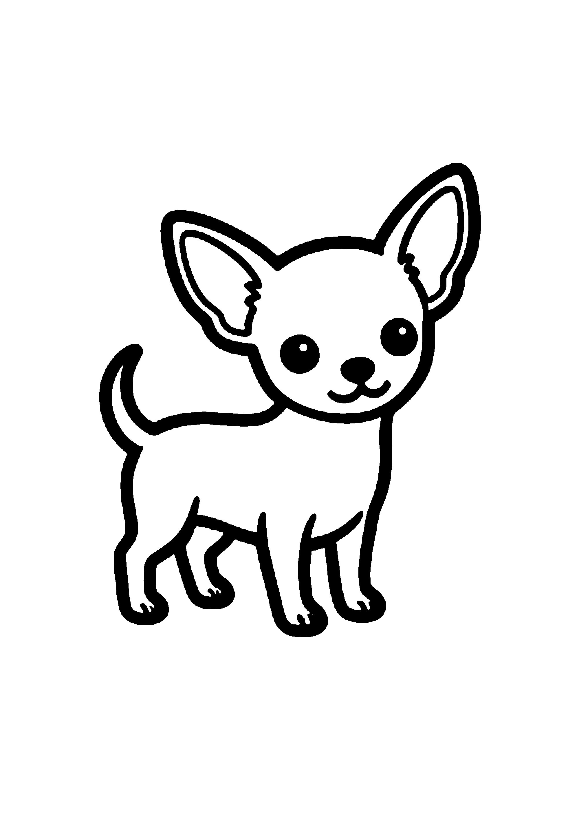 Coloriage aux contours nets : Chiot Carlin Endormi avec son Doudou