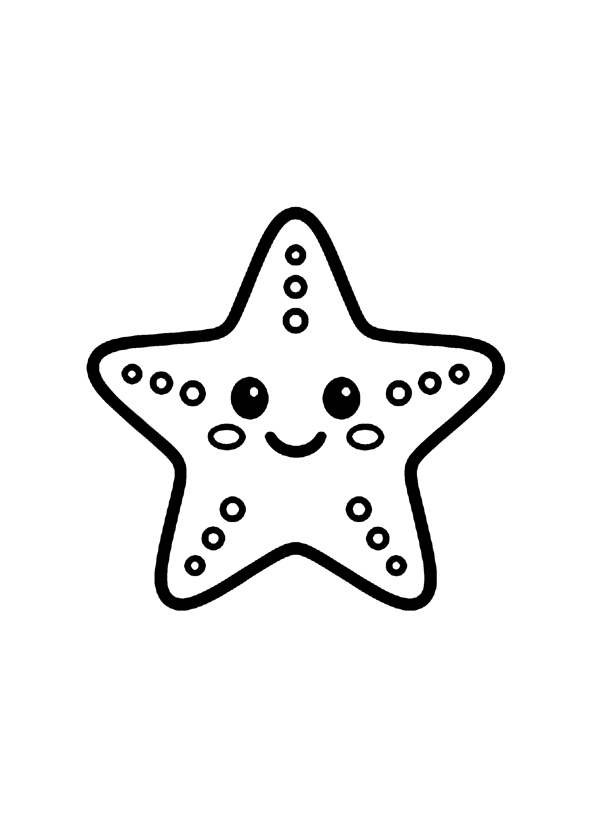 Coloriage aux contours nets : Crabe Souriant sur les Rochers Marins