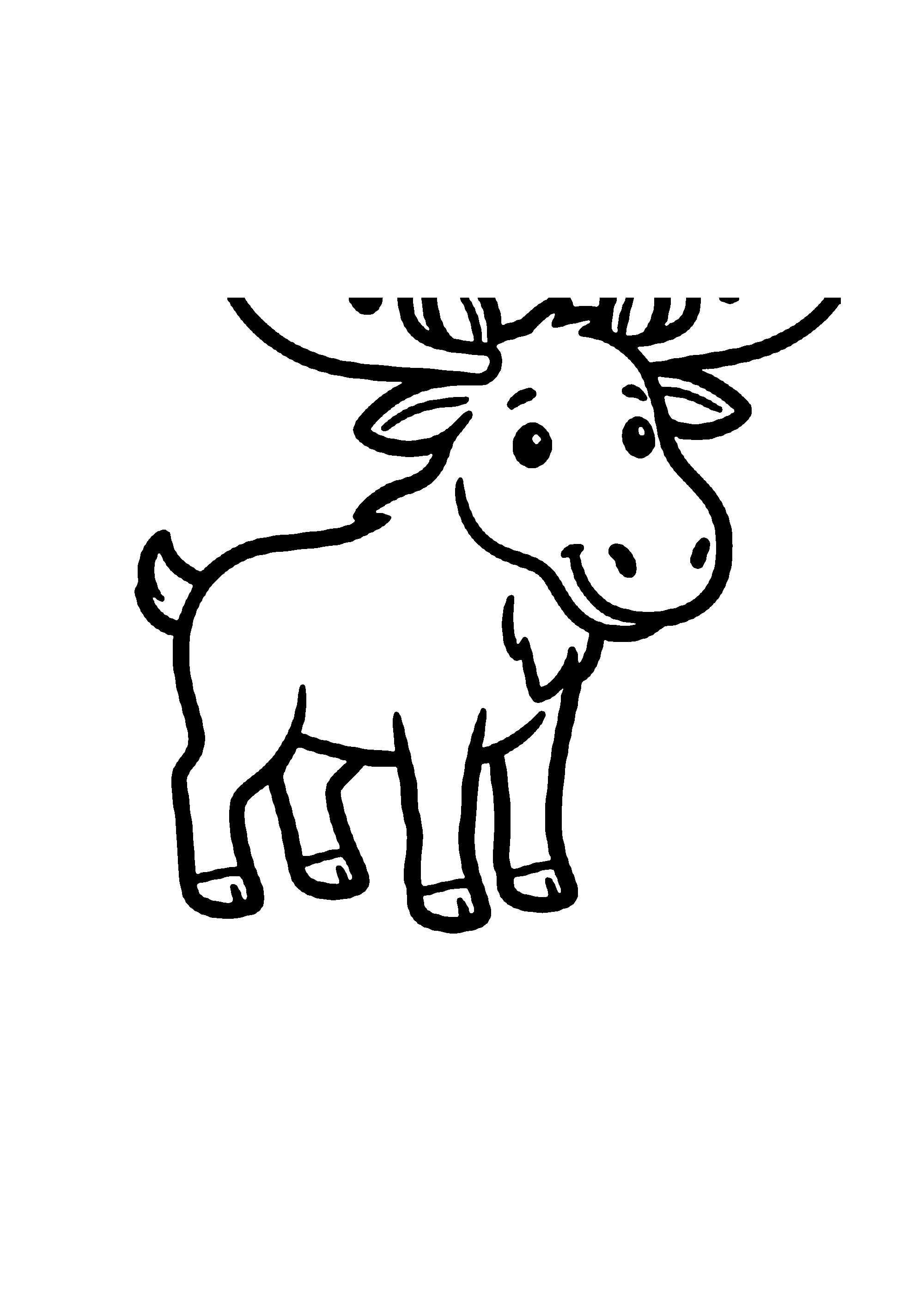Coloriage aux contours nets : Grand Cerf Majestueux avec sa Ramure