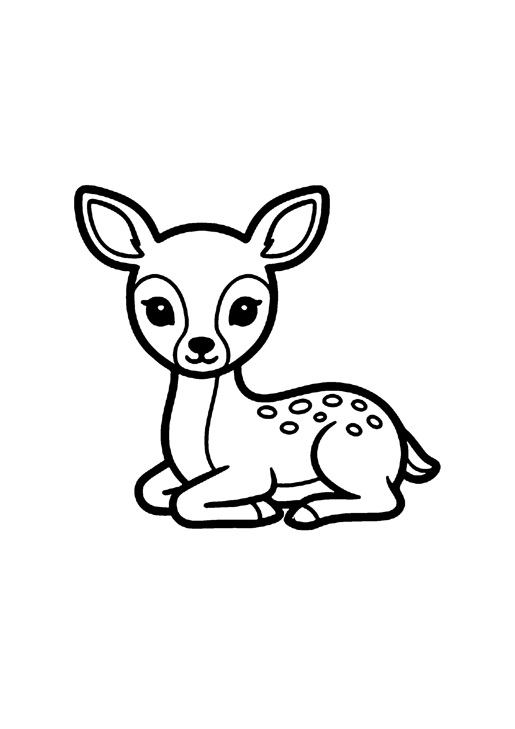 Coloriage aux contours nets : Petit Faon Délicat dans la Clairière