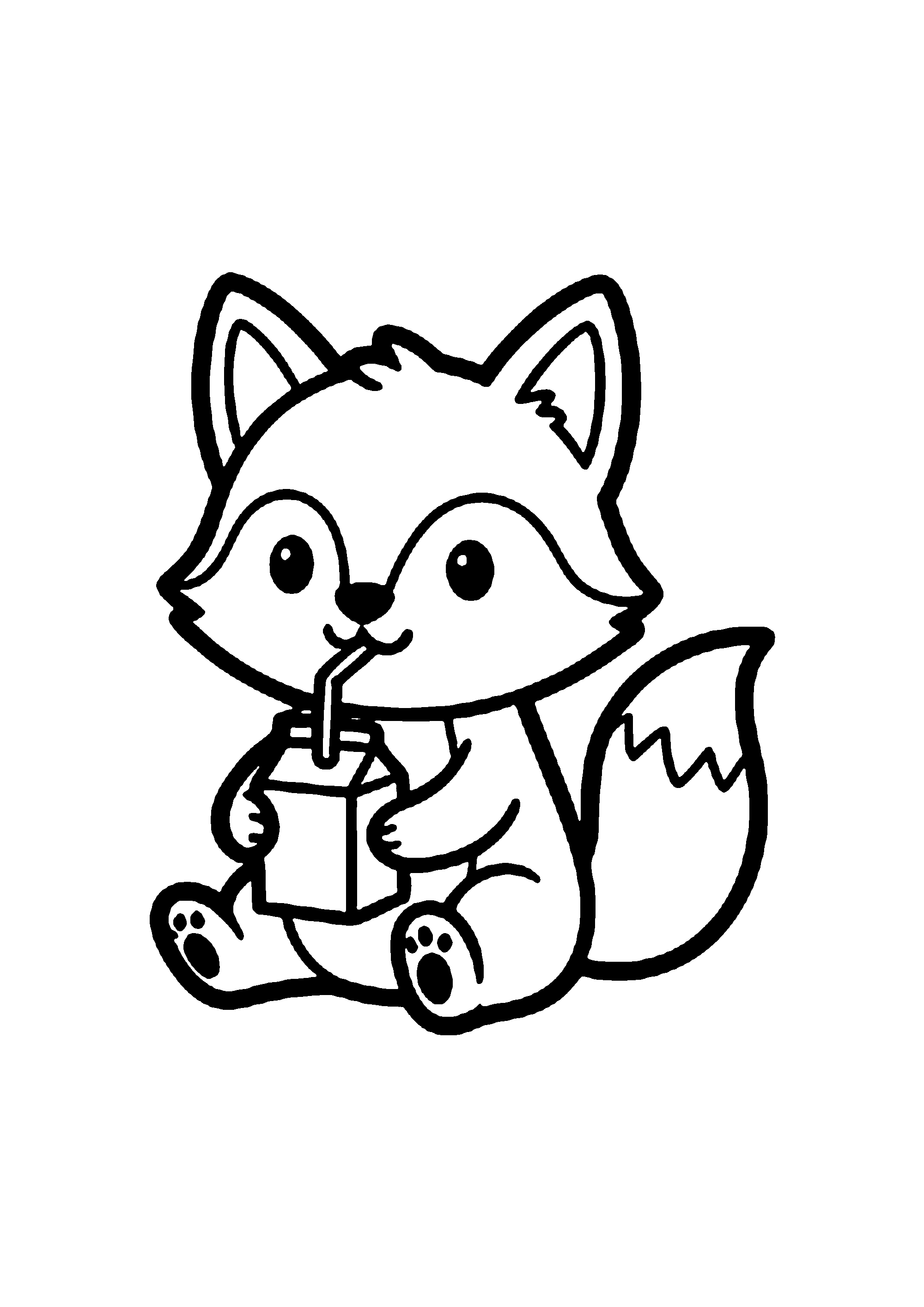 Coloriage aux contours nets : Petit Hérisson Reniflant une Fleur Délicate