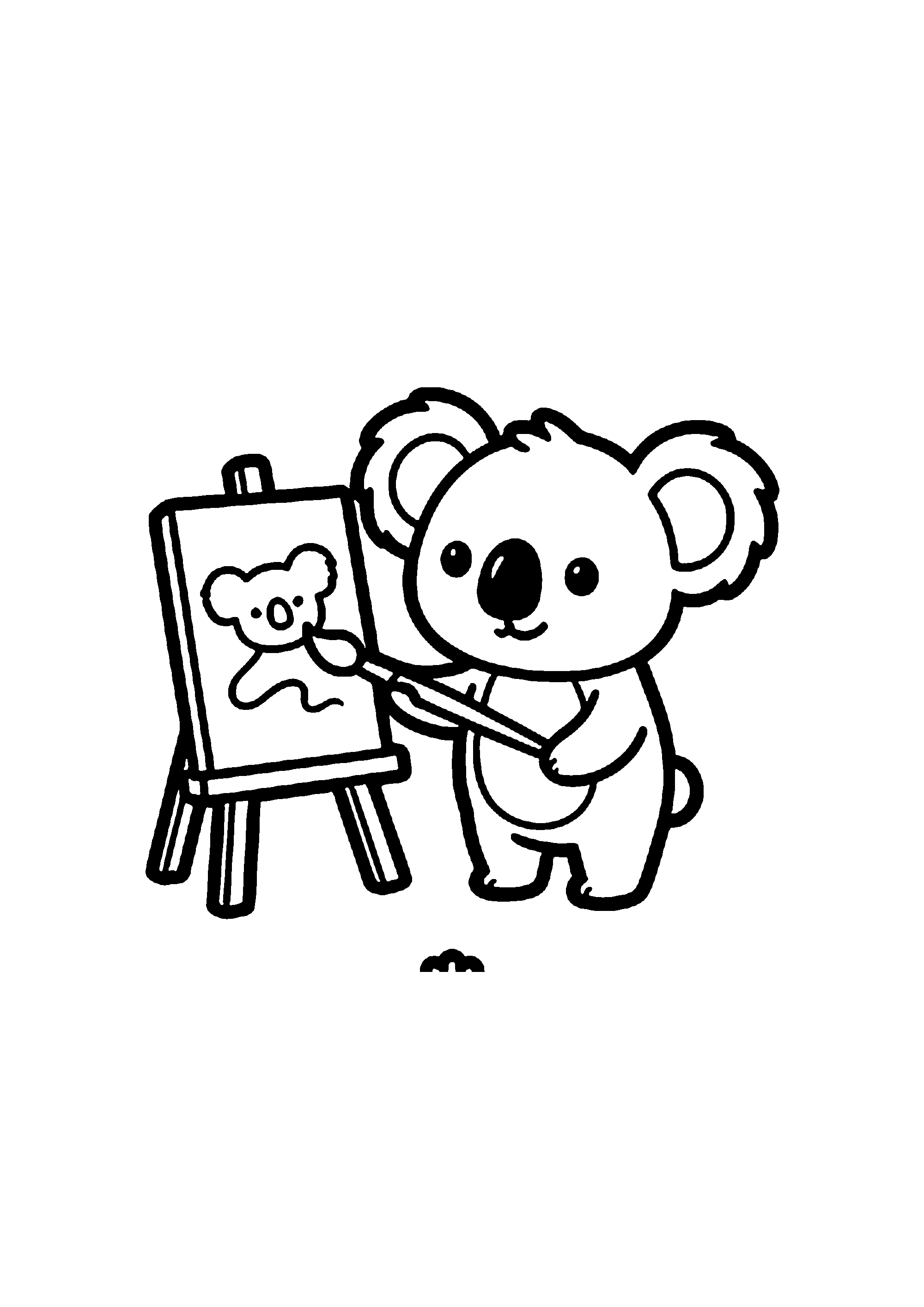 Coloriage aux contours nets : Renard Rusé Savourant un Smoothie Frais