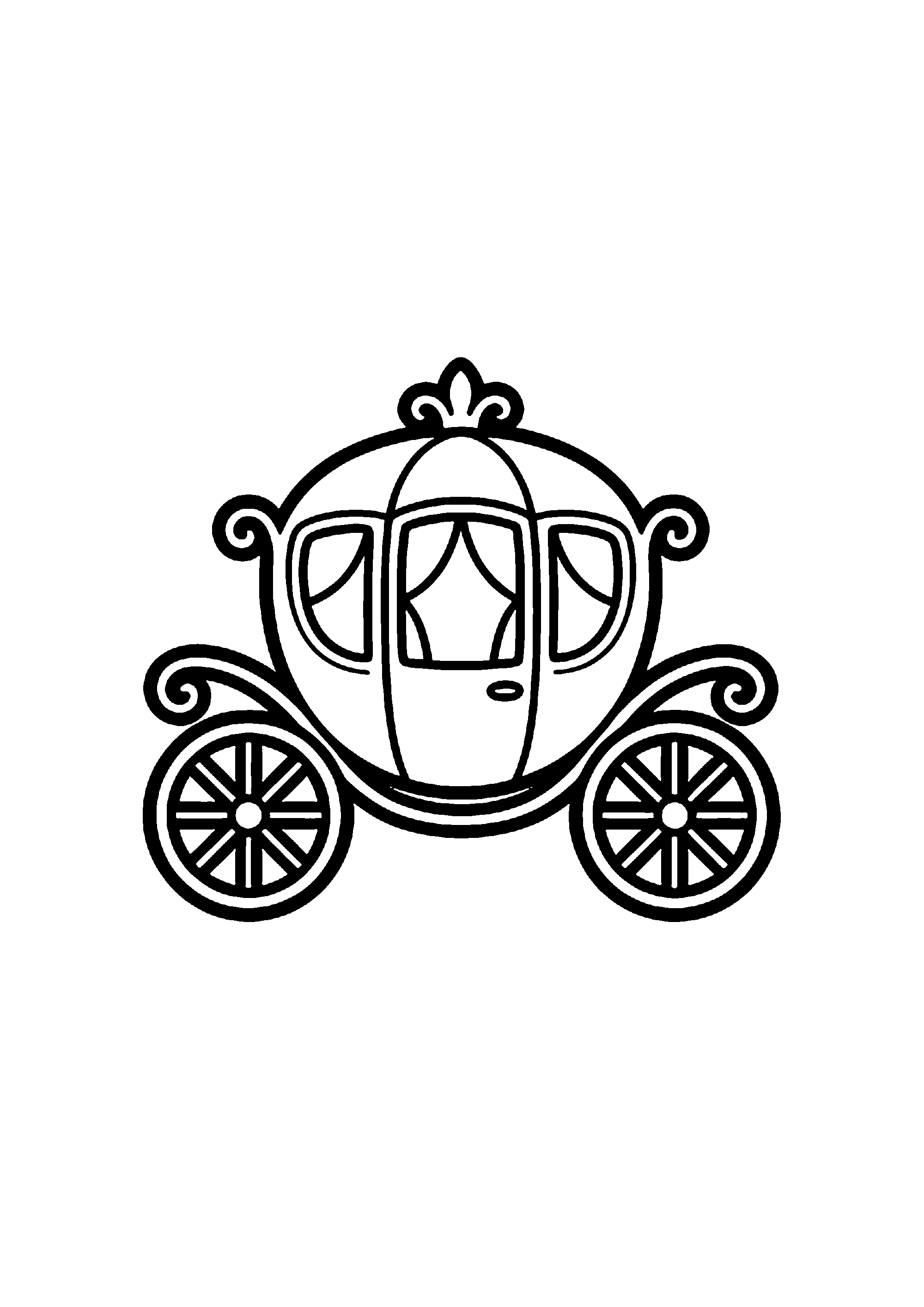 Coloriage aux contours nets : Carrosse Royal Enchanté de Princesse