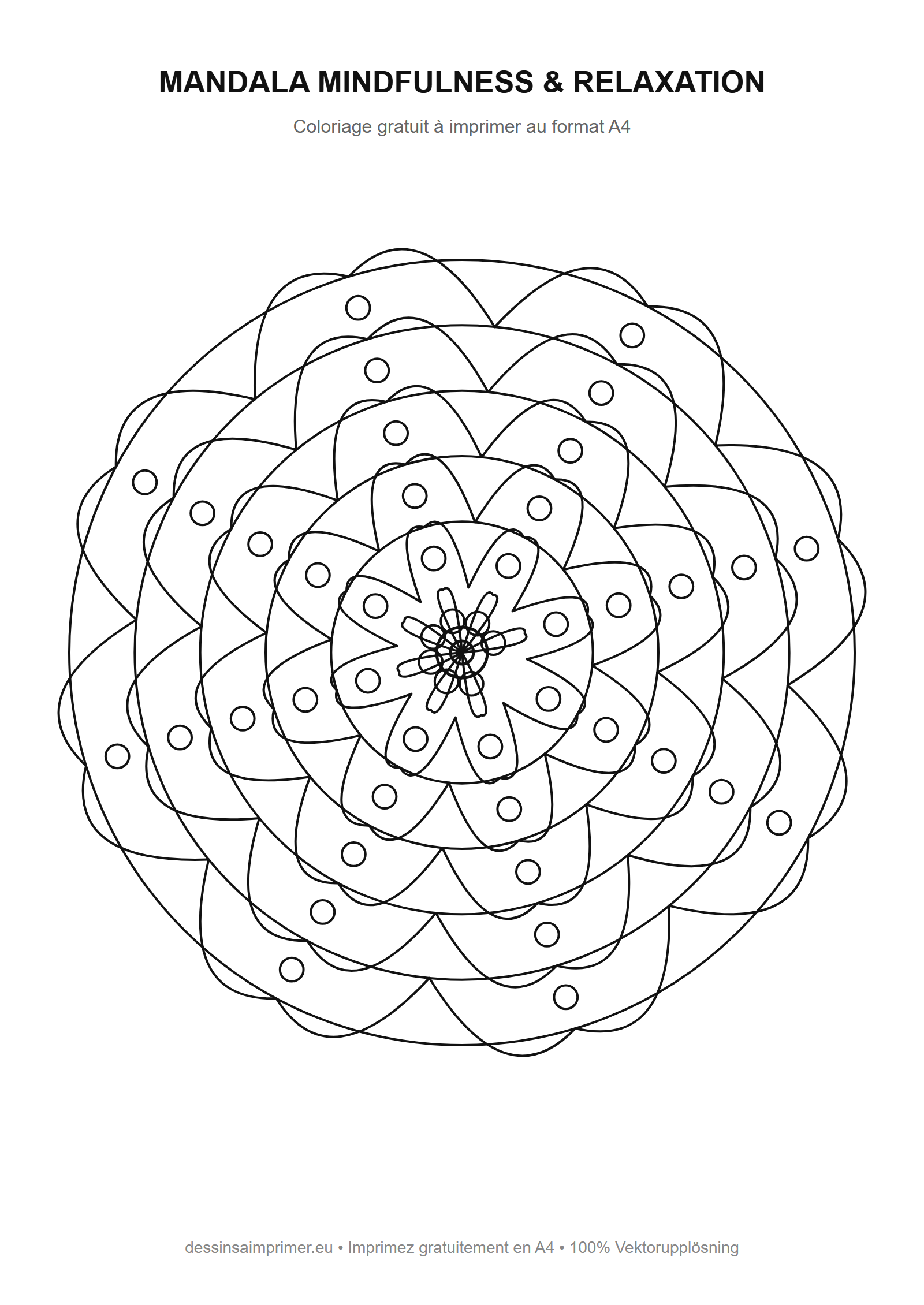 Coloriage aux contours nets : Mandala Géométrique d'Équilibre
