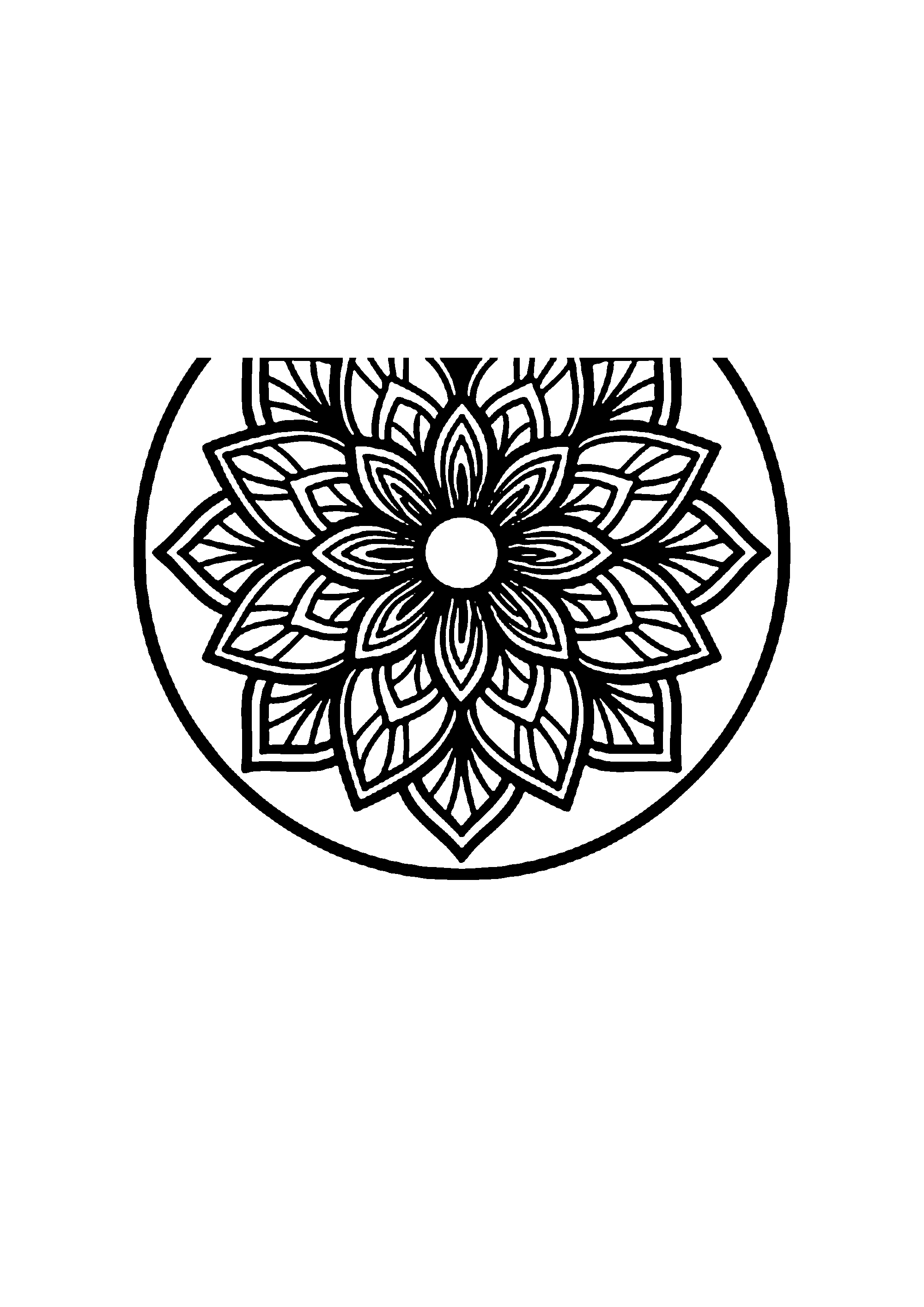 Coloriage aux contours nets : Mandala Géométrique d'Équilibre