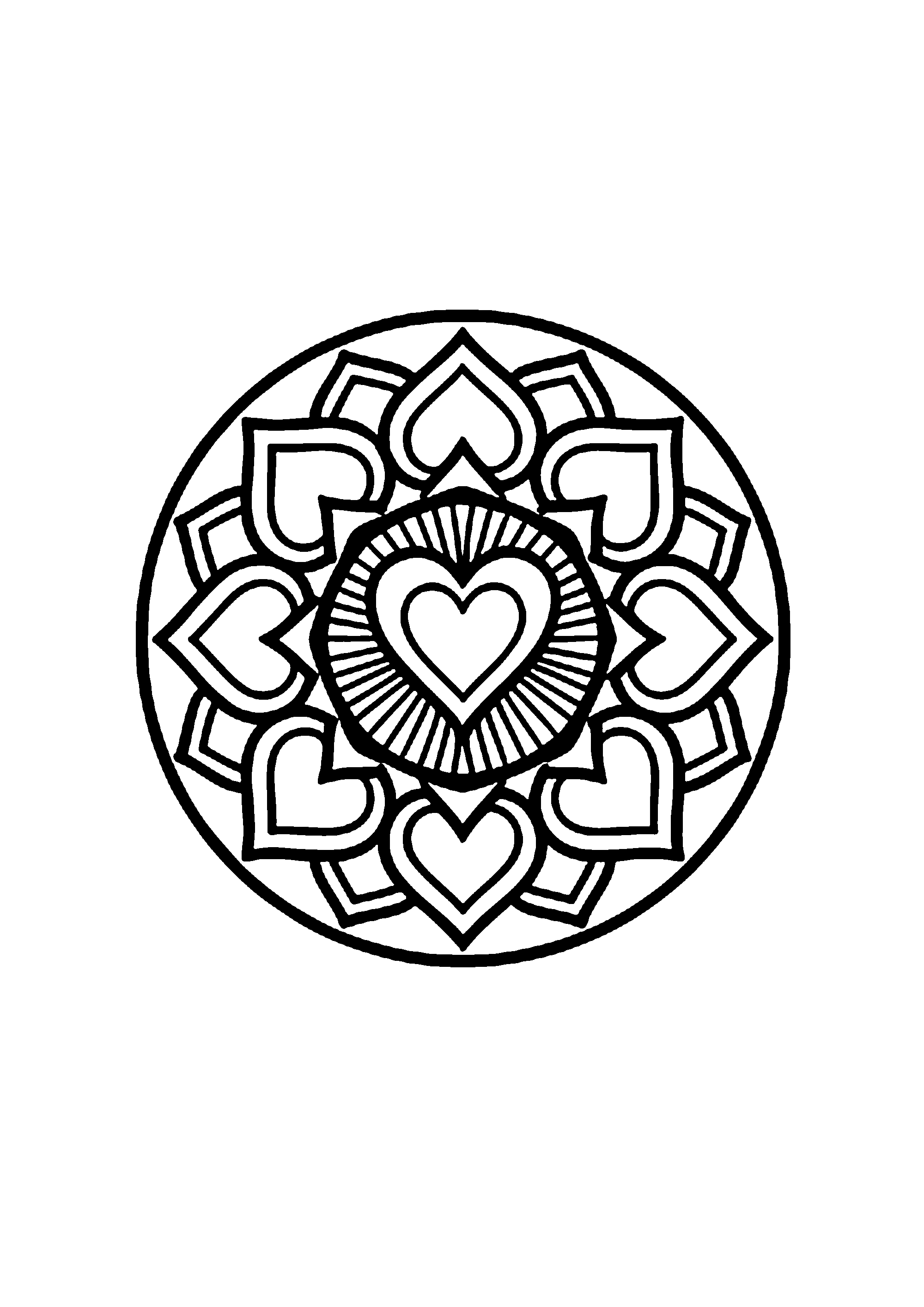 Coloriage aux contours nets : Mandala Géométrique d'Équilibre