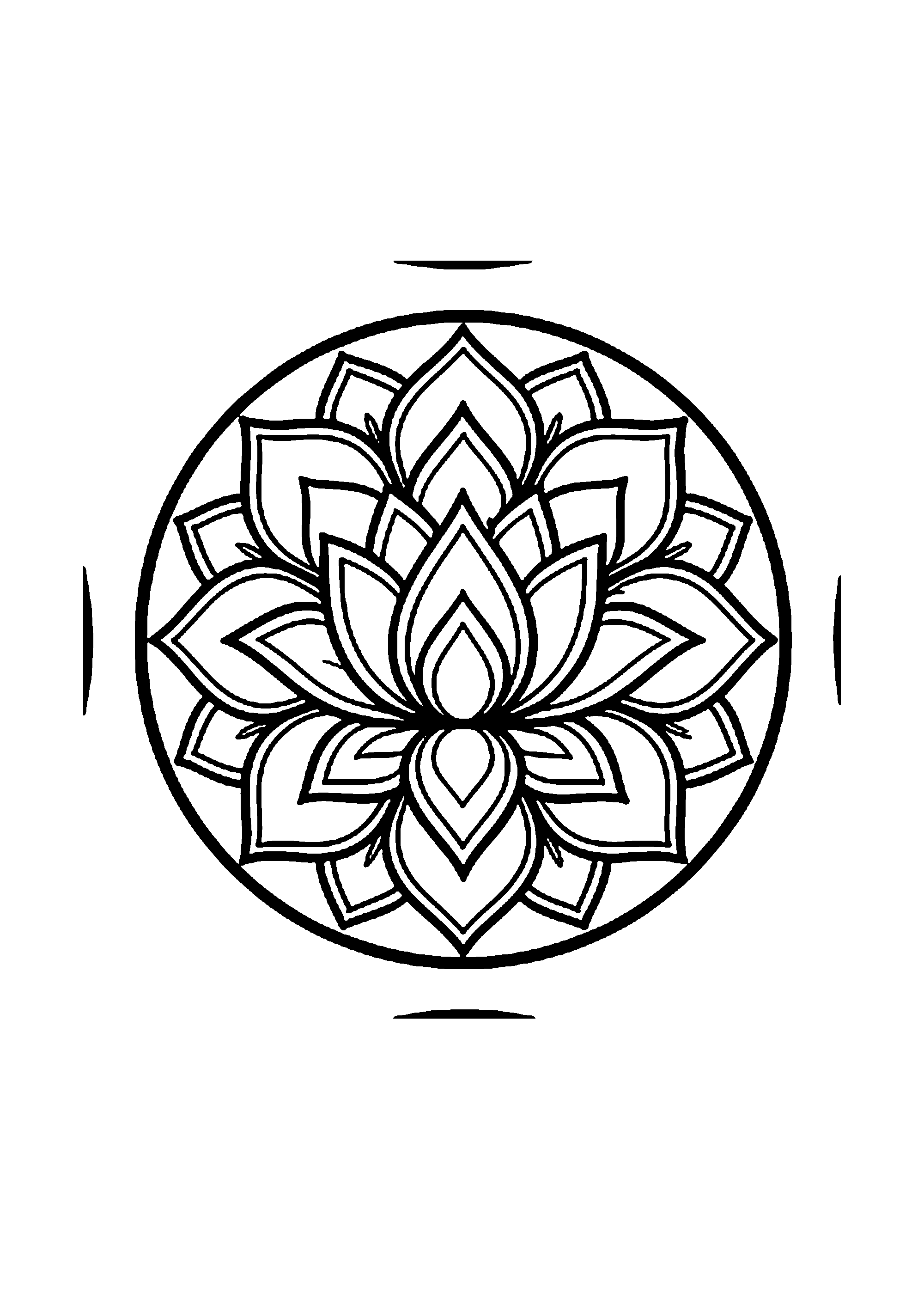 Coloriage aux contours nets : Mandala Géométrique d'Équilibre