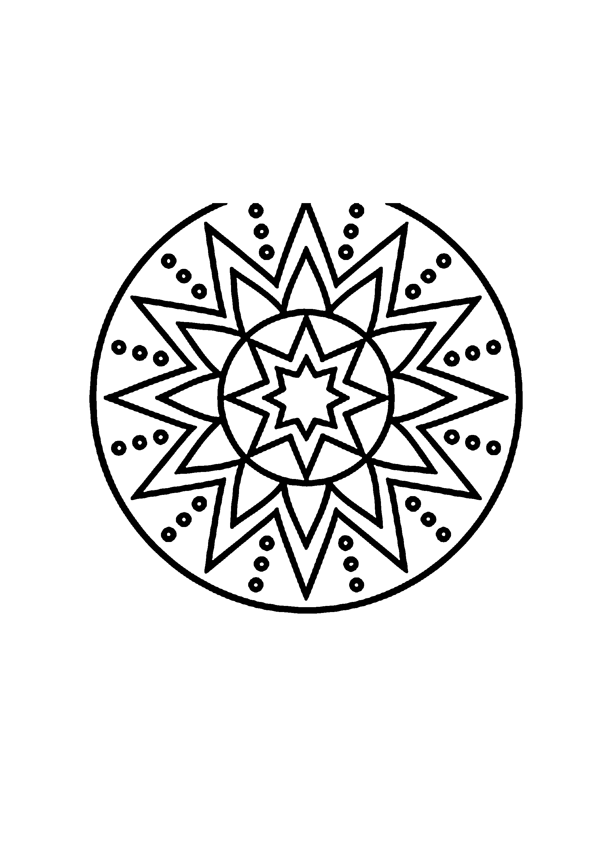 Coloriage aux contours nets : Mandala Géométrique d'Équilibre