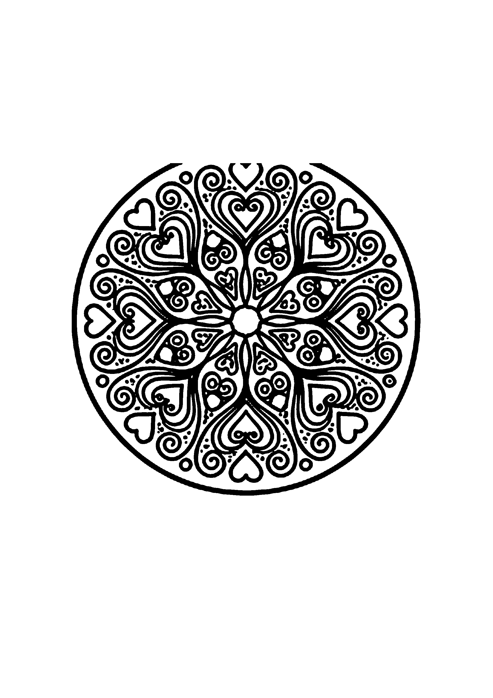 Coloriage aux contours nets : Mandala Géométrique d'Équilibre
