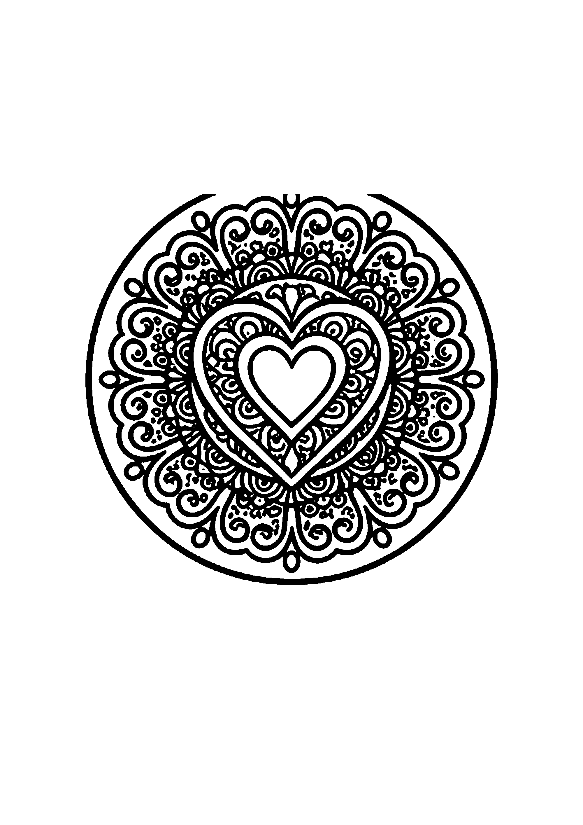 Coloriage aux contours nets : Mandala Géométrique d'Équilibre