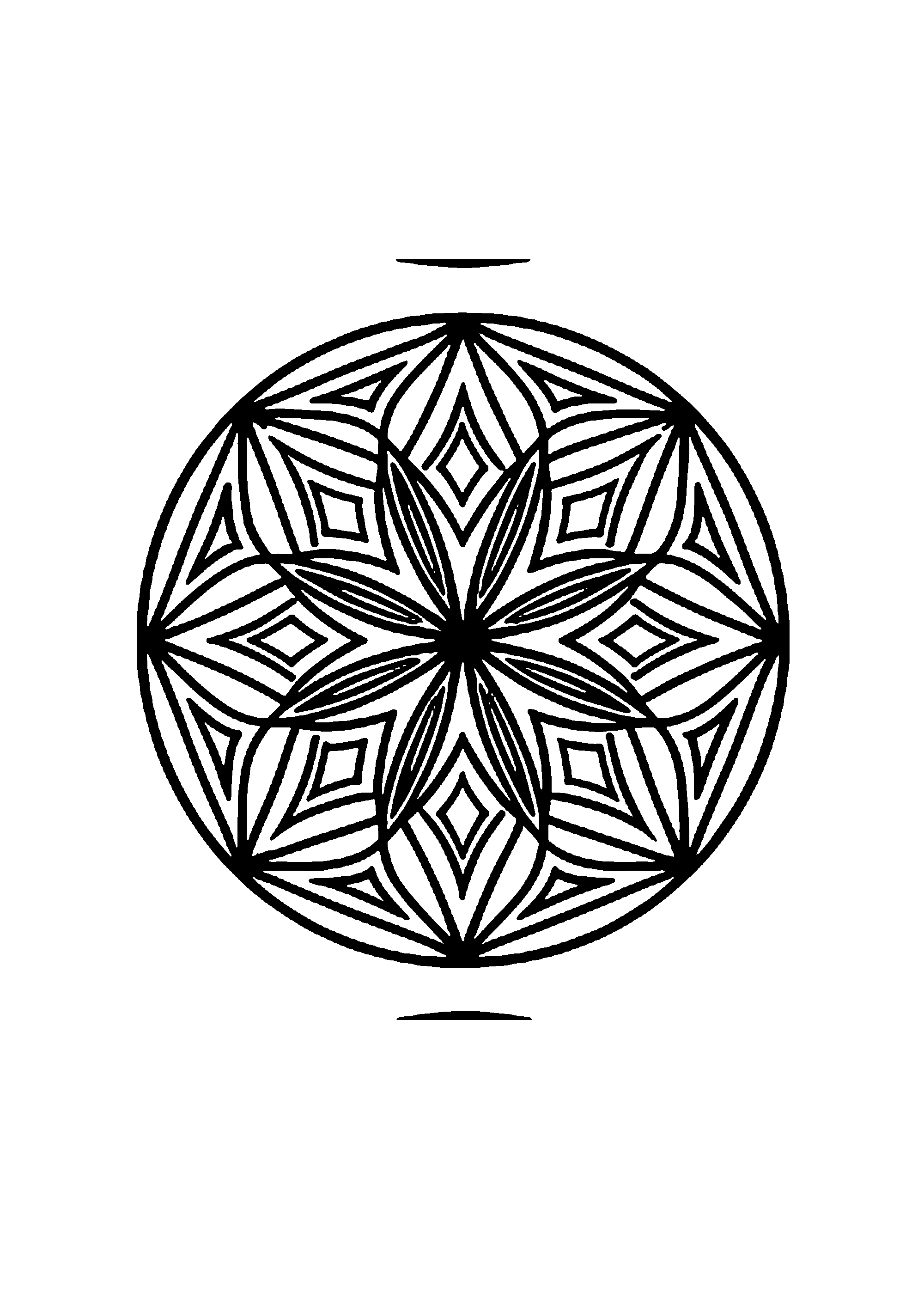 Coloriage aux contours nets : Mandala Géométrique d'Équilibre