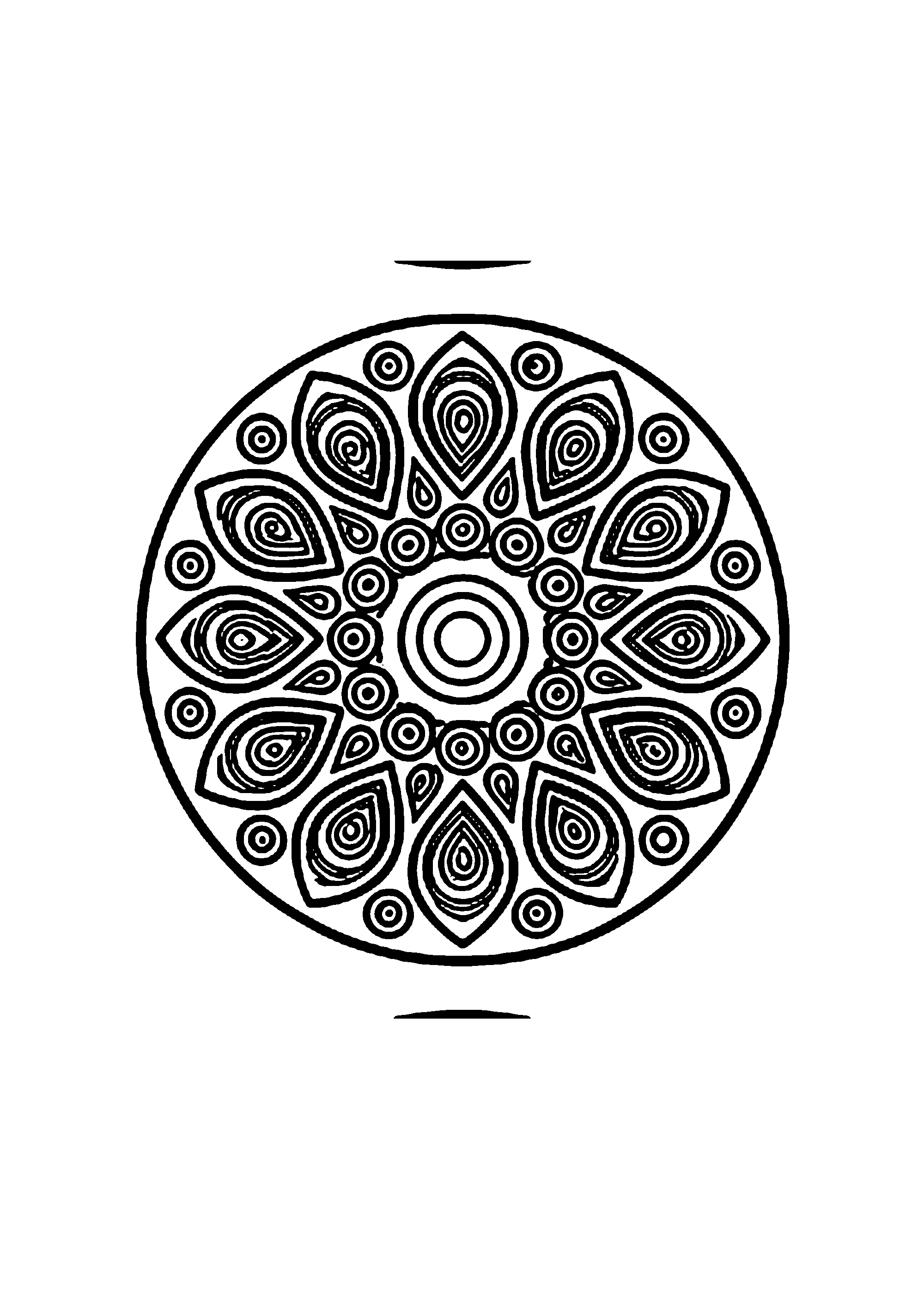 Coloriage aux contours nets : Mandala Géométrique d'Équilibre