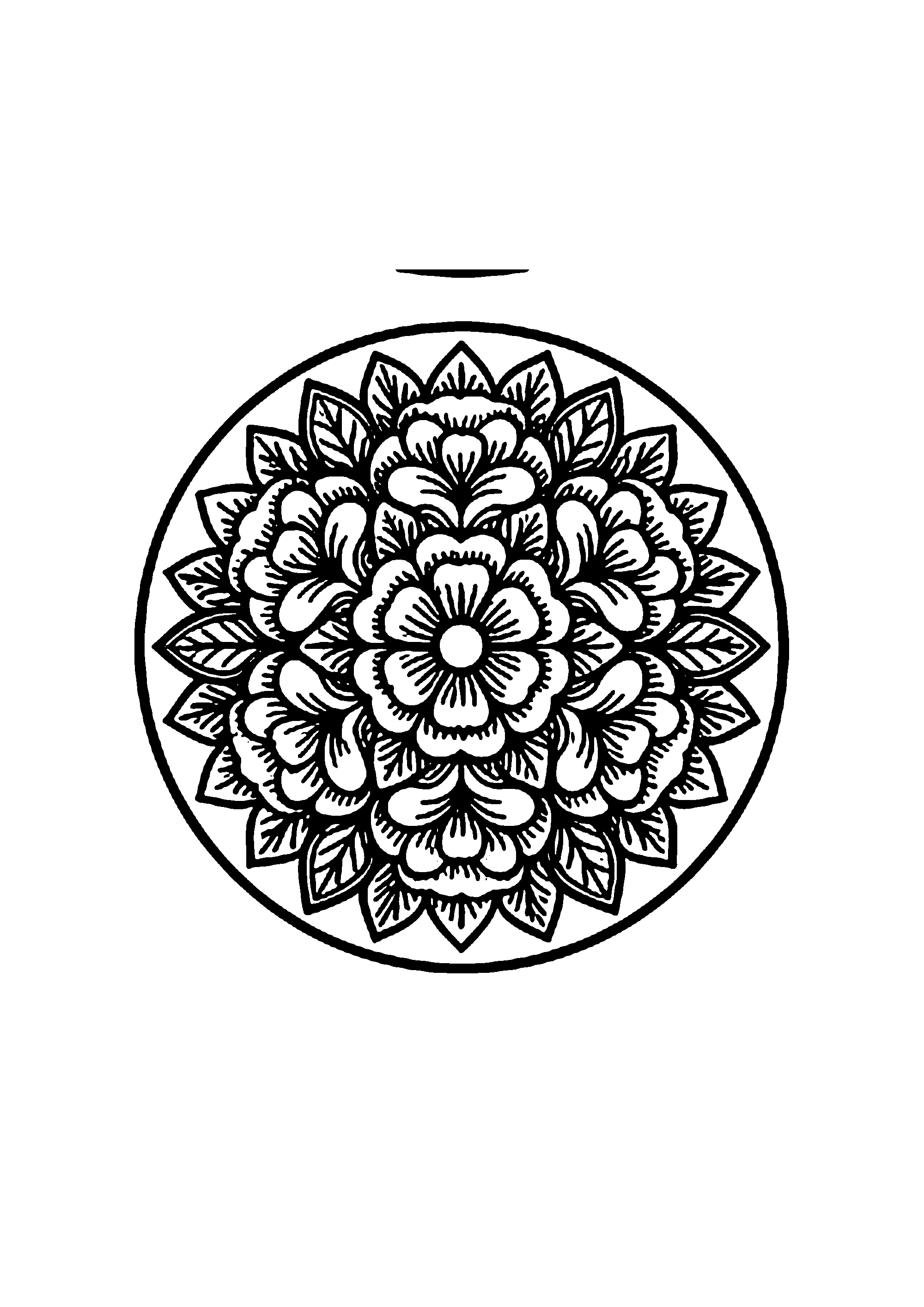 Coloriage aux contours nets : Mandala Géométrique d'Équilibre