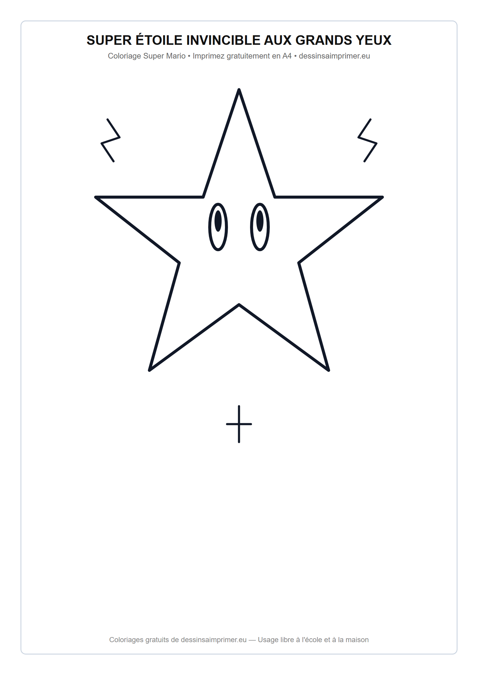Coloriage aux contours nets : Super Étoile Invincible aux Grands Yeux