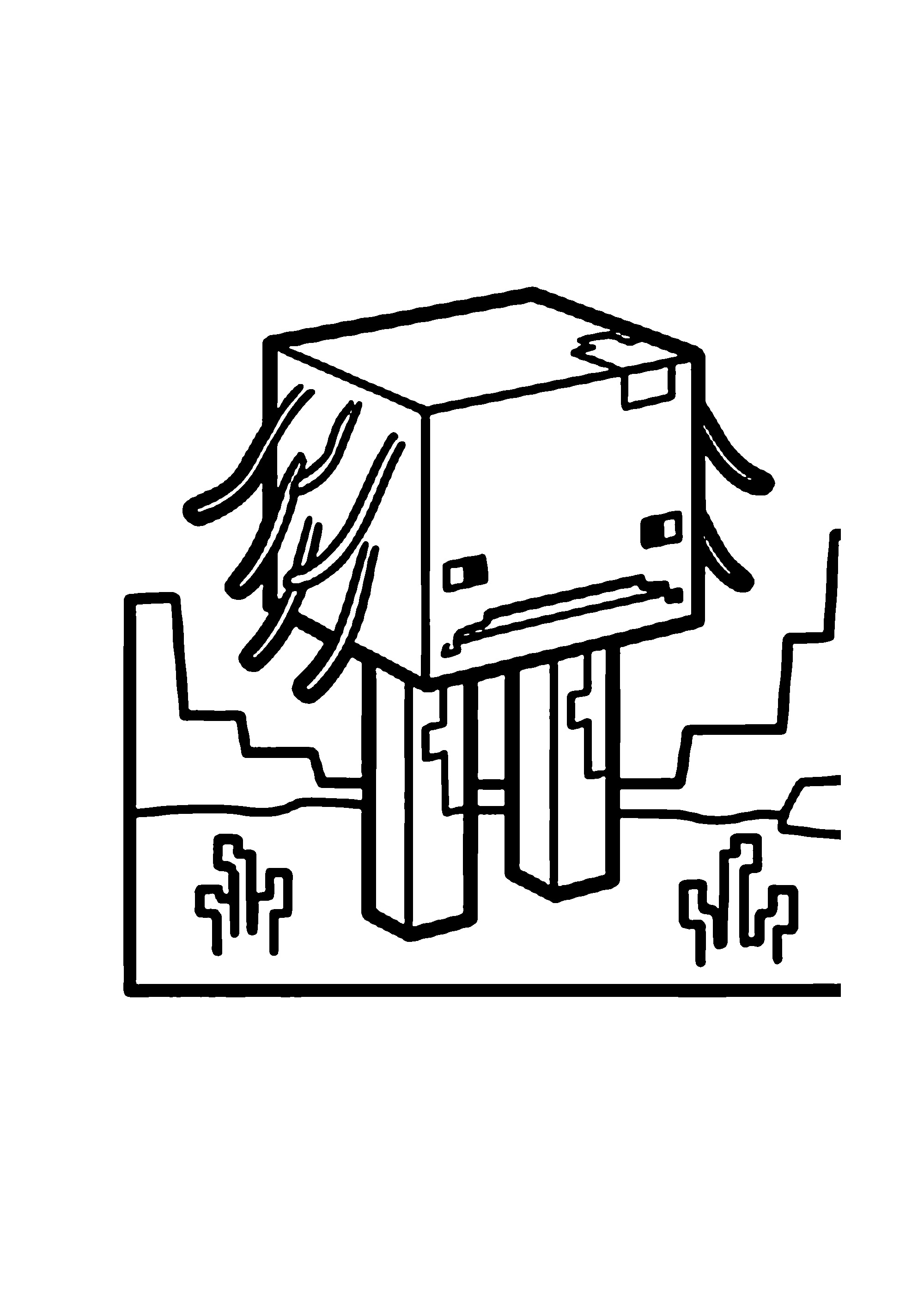 Coloriage aux contours nets : Wither Squelette Gardien de la Crypte