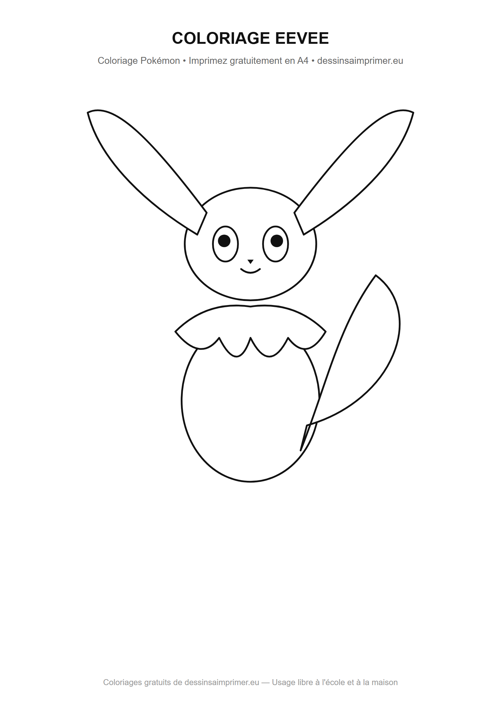 Coloriage aux contours nets : Coloriage Eevee