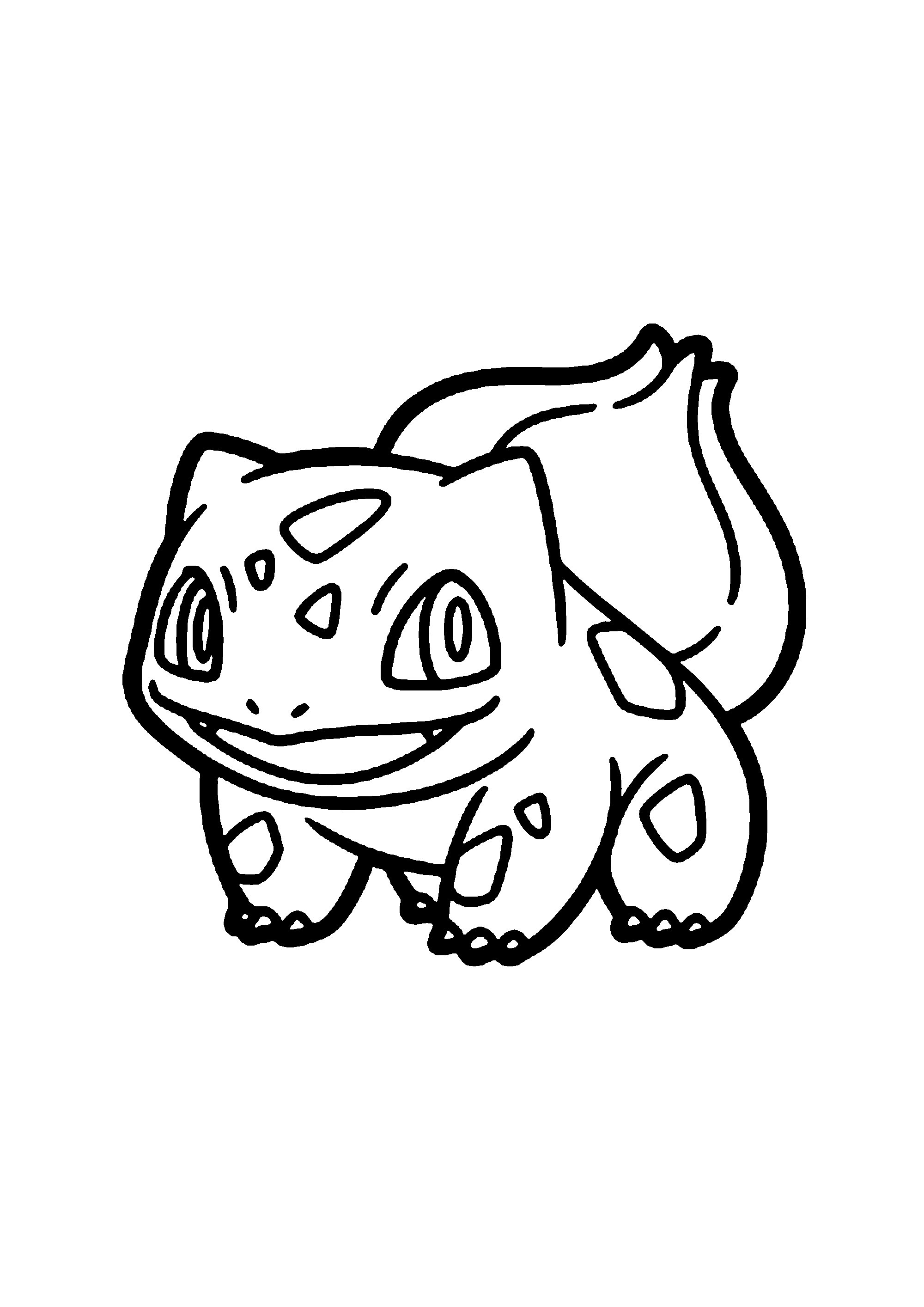 Coloriage aux contours nets : Coloriage Bulbasaur