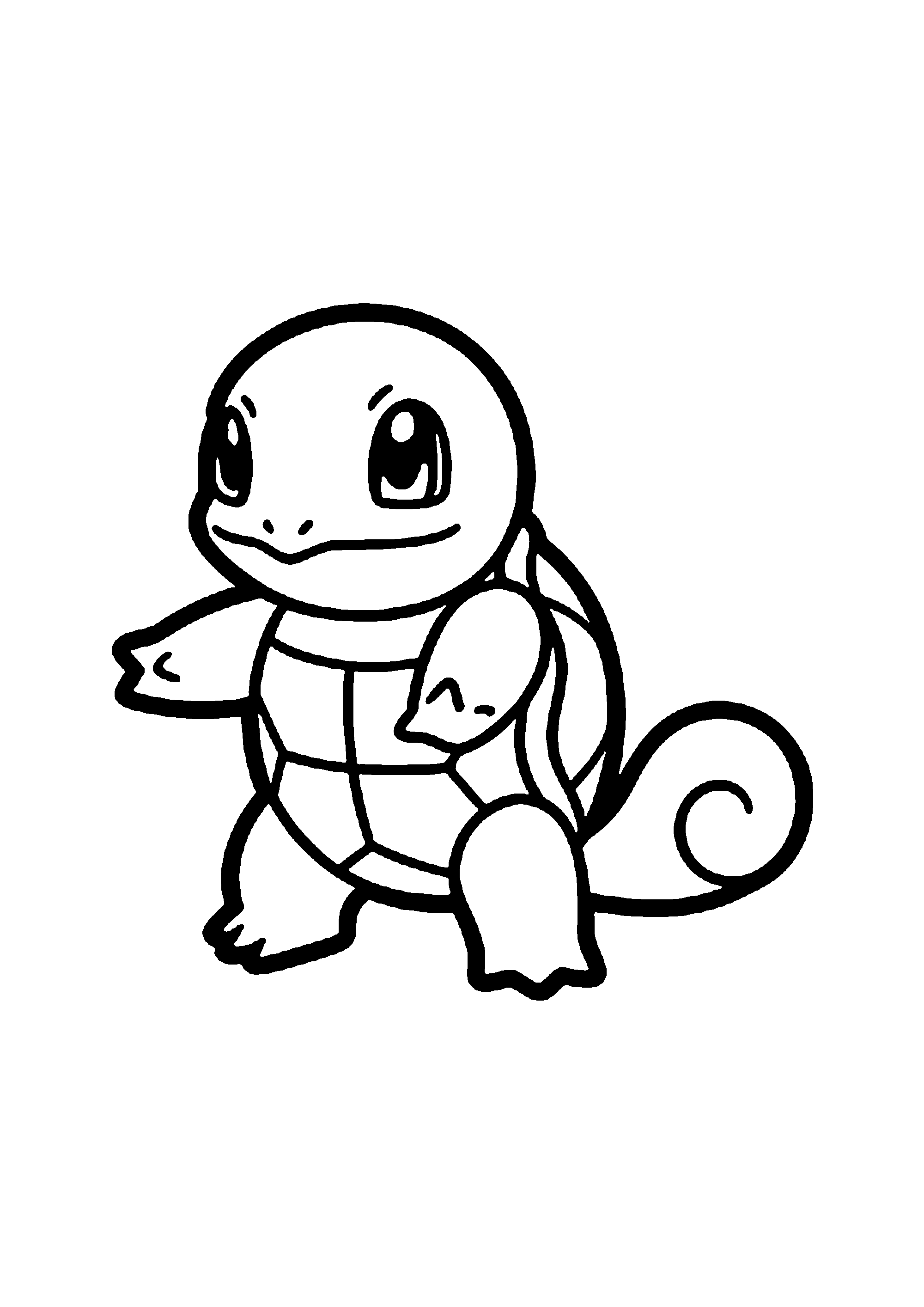 Coloriage aux contours nets : Coloriage Squirtle