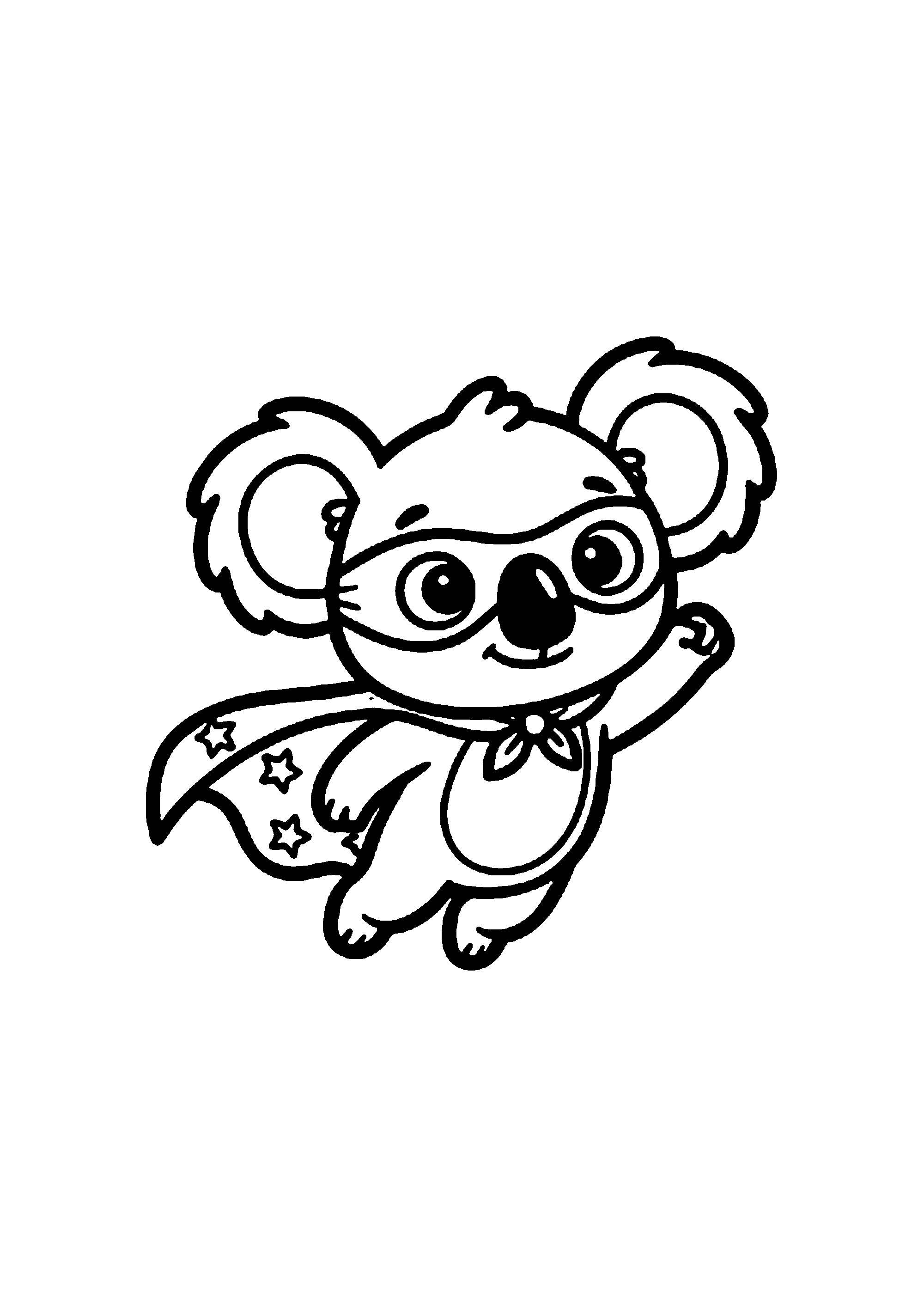 Coloriage aux contours nets : Stitch Exultant Sautant de Joie