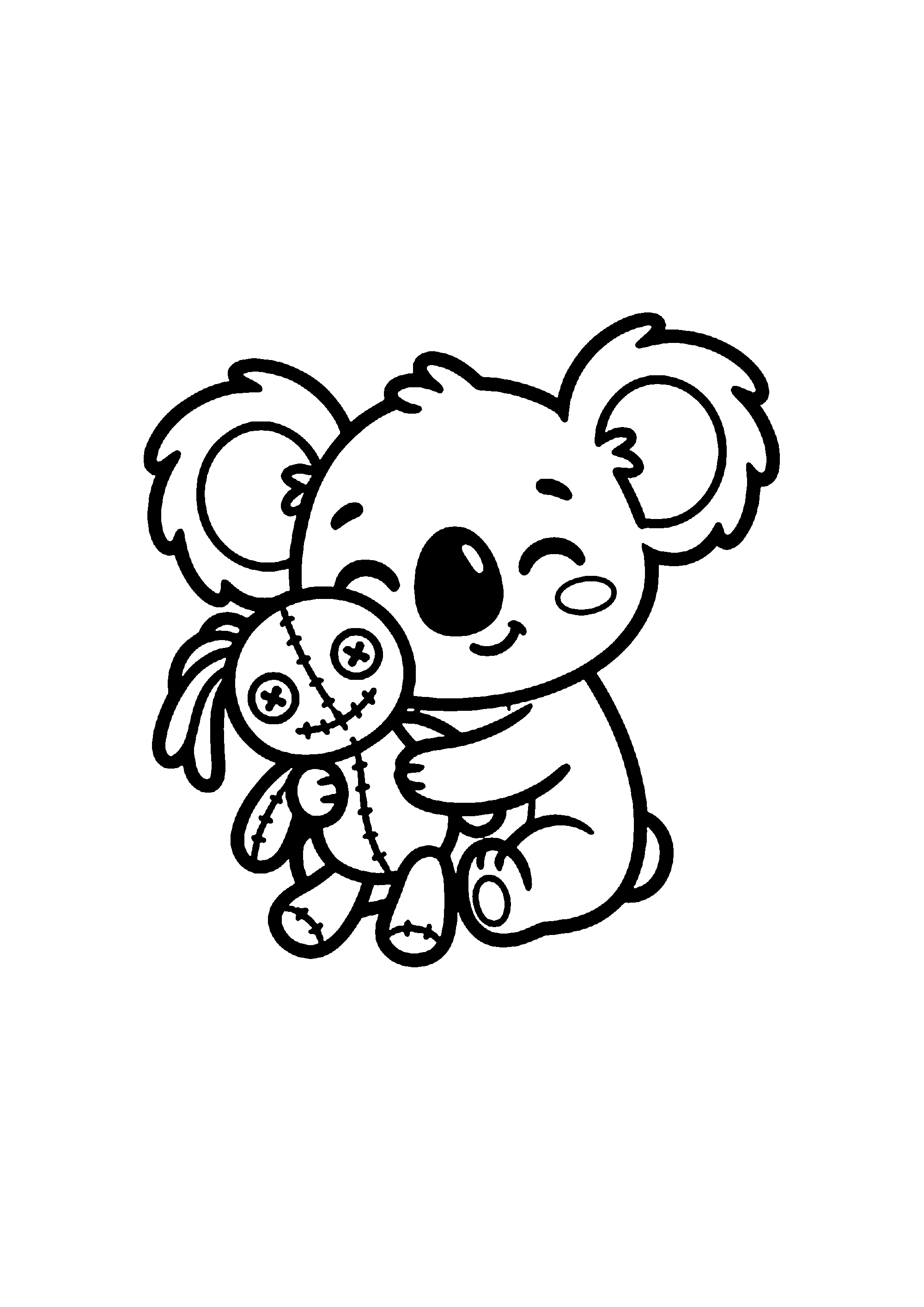 Coloriage aux contours nets : Stitch et son Grand Sourire Malicieux