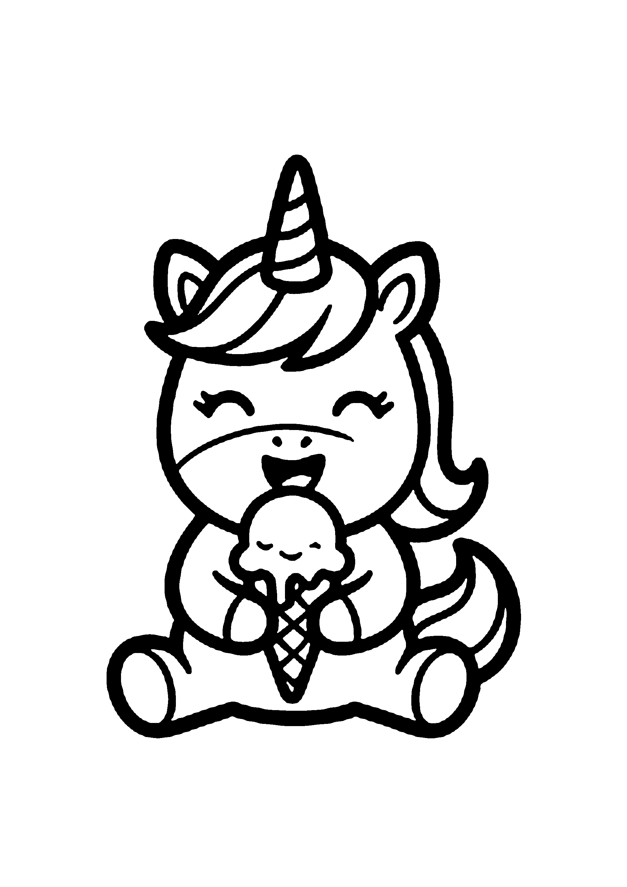 Coloriage aux contours nets : Licorne Céleste Enchantée