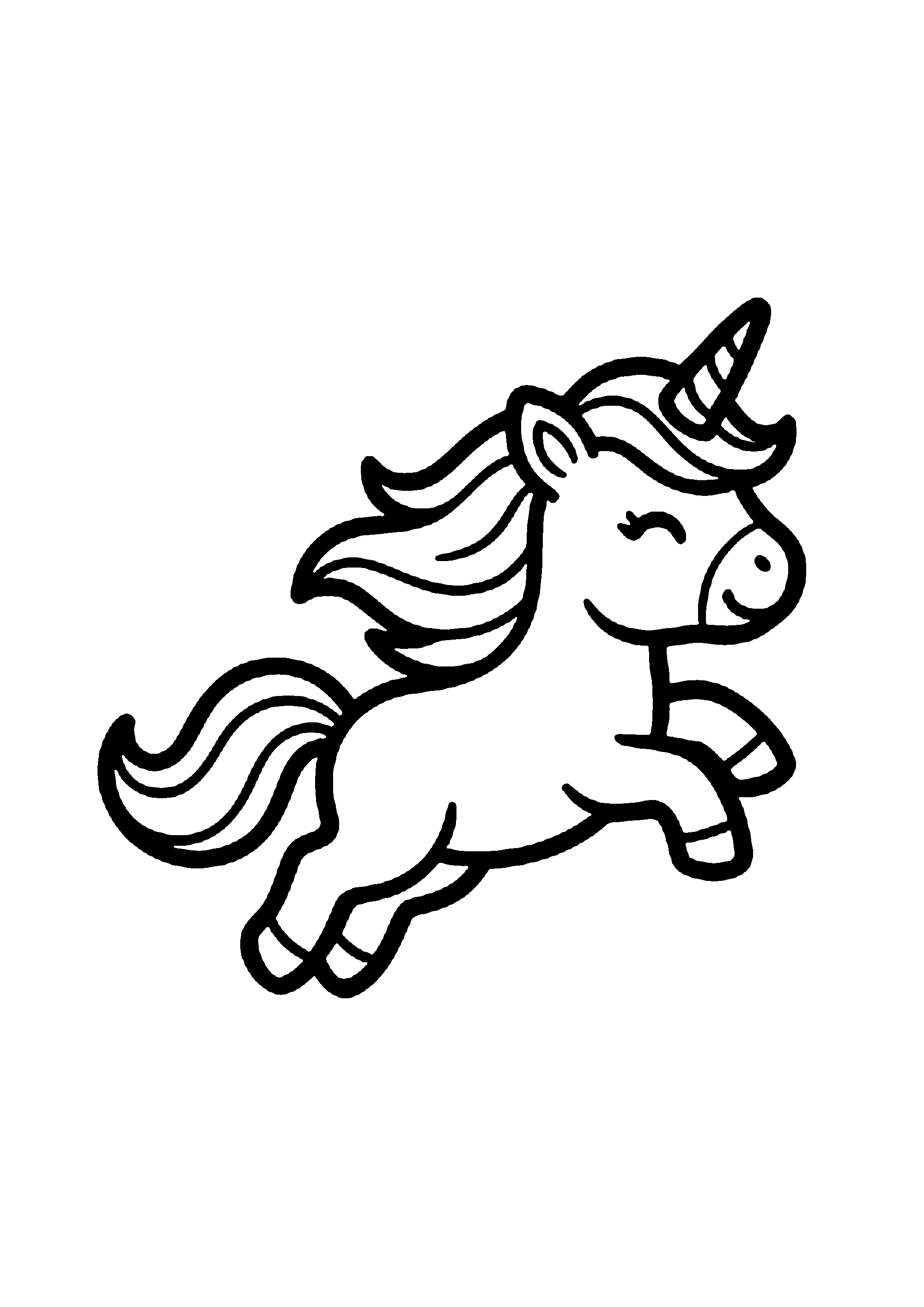 Coloriage aux contours nets : Licorne Céleste Enchantée