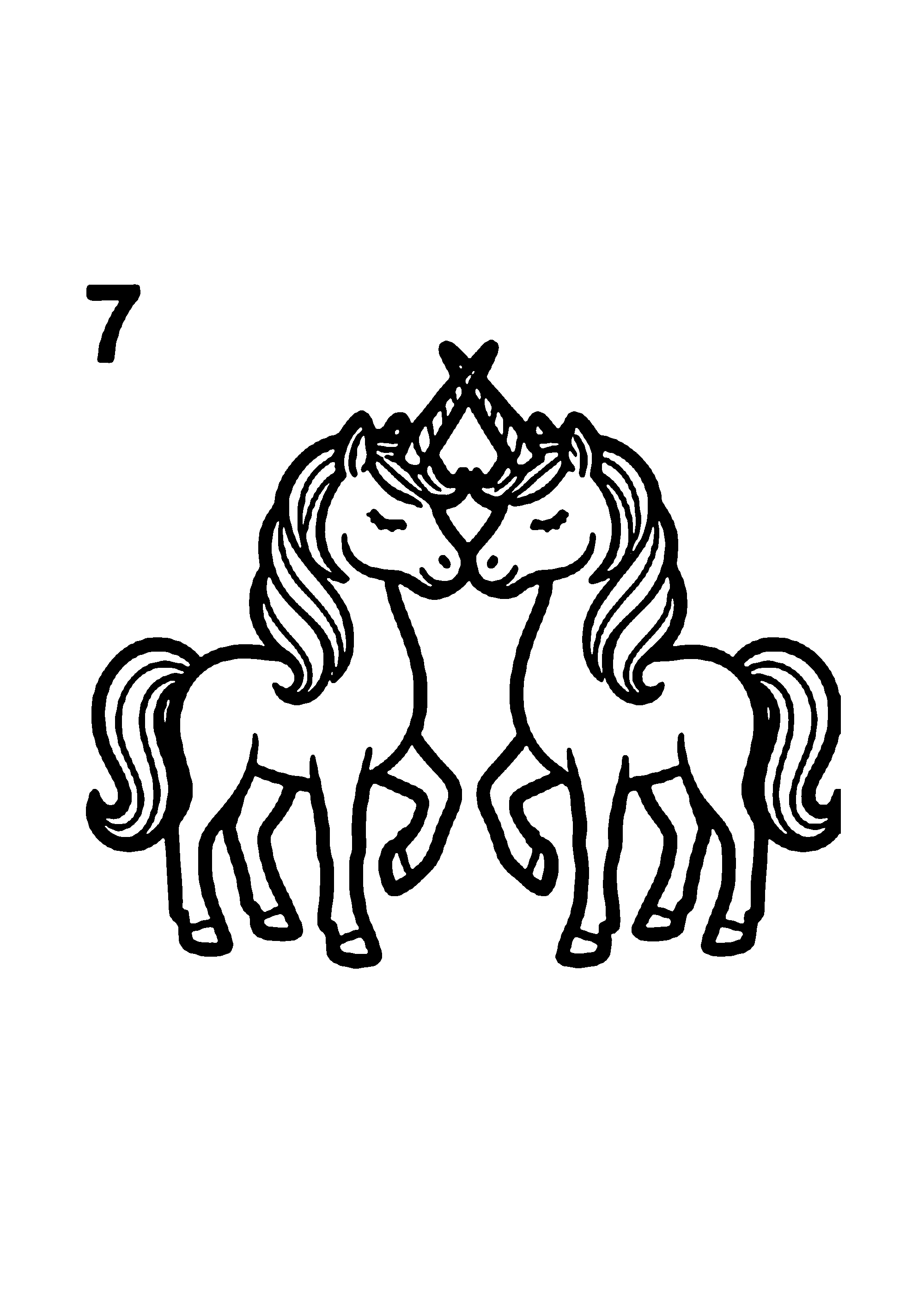Coloriage aux contours nets : Licorne Céleste Enchantée
