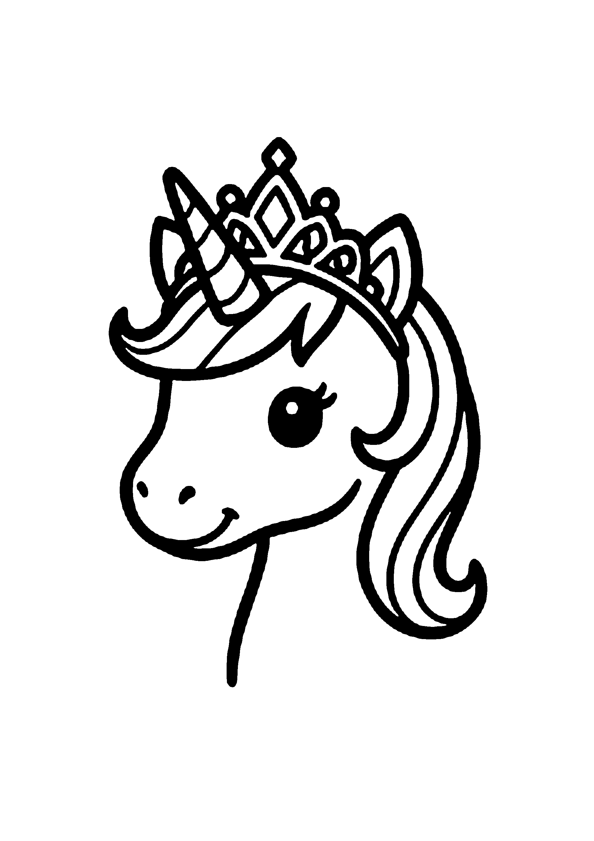 Coloriage aux contours nets : Licorne Céleste Enchantée