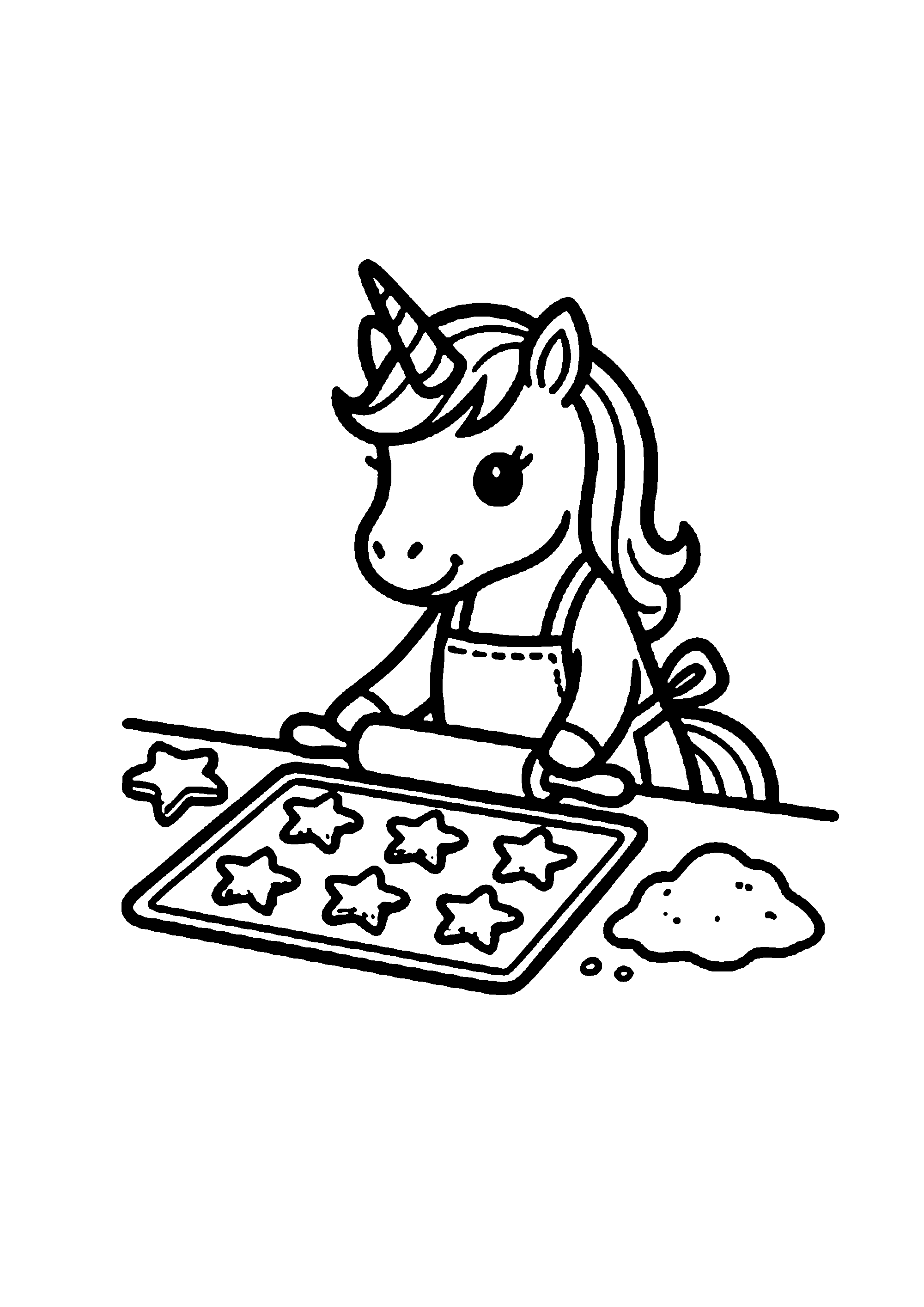 Coloriage aux contours nets : Licorne Céleste Enchantée