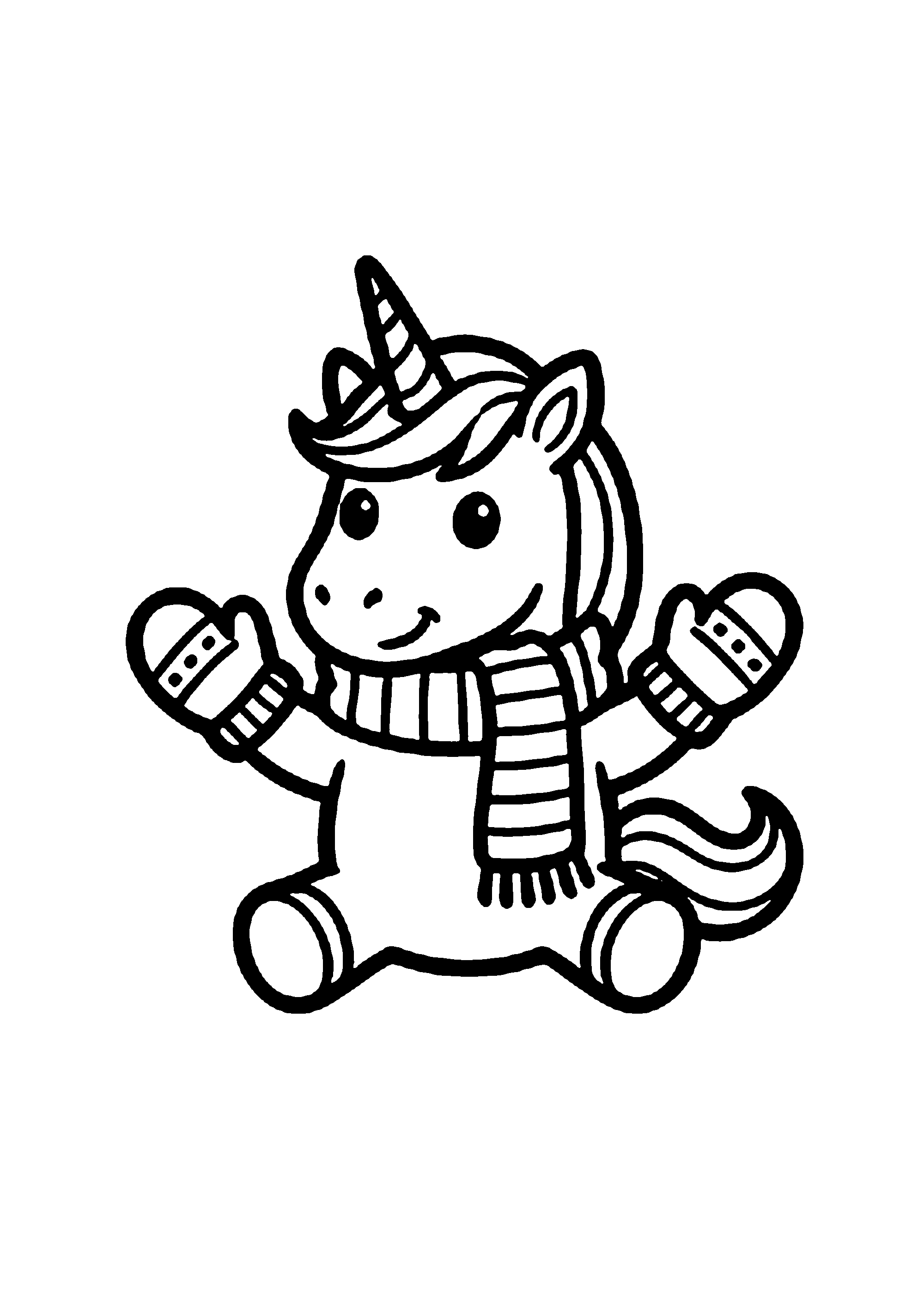 Coloriage aux contours nets : Licorne Céleste Enchantée