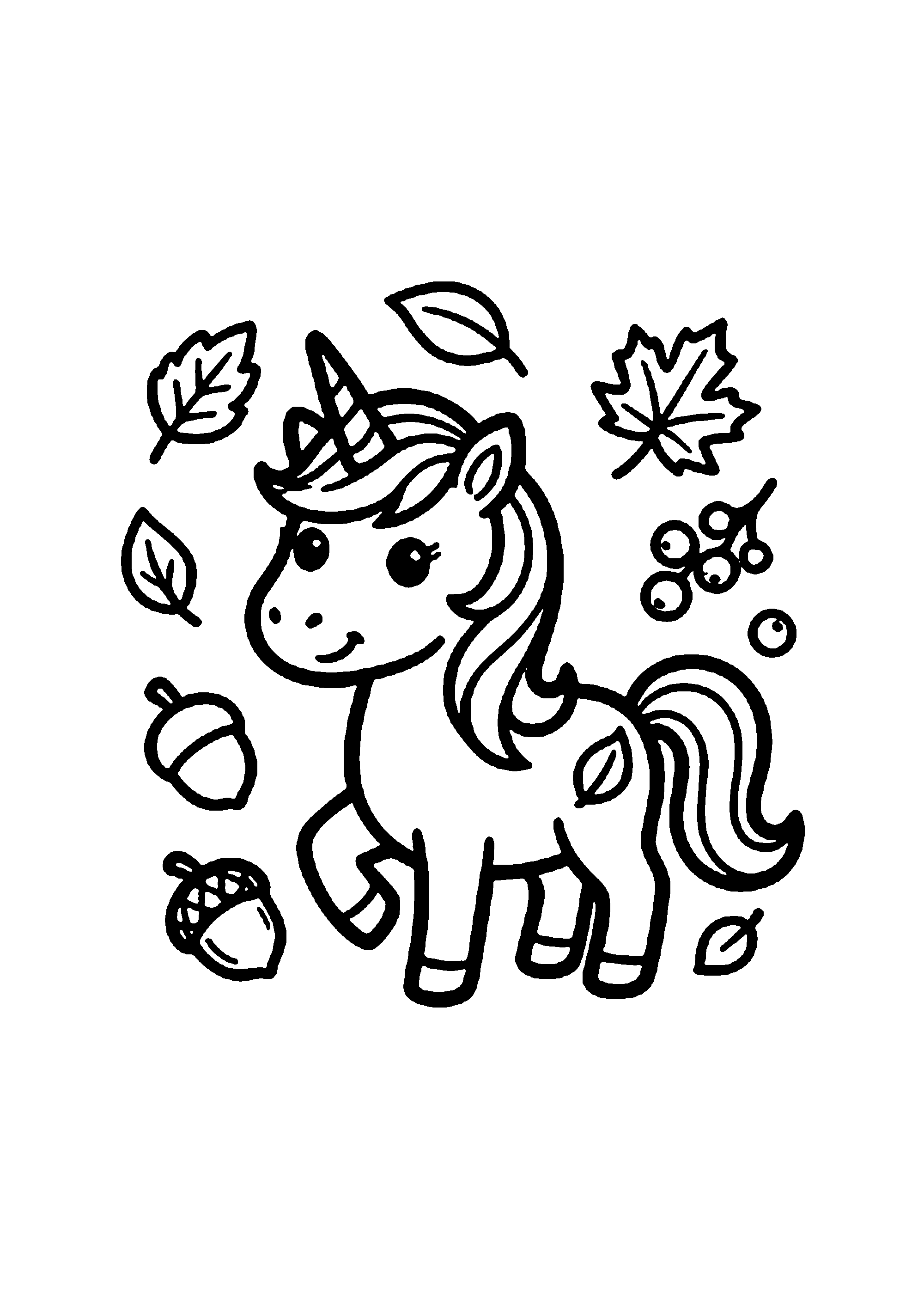 Coloriage aux contours nets : Licorne Céleste Enchantée