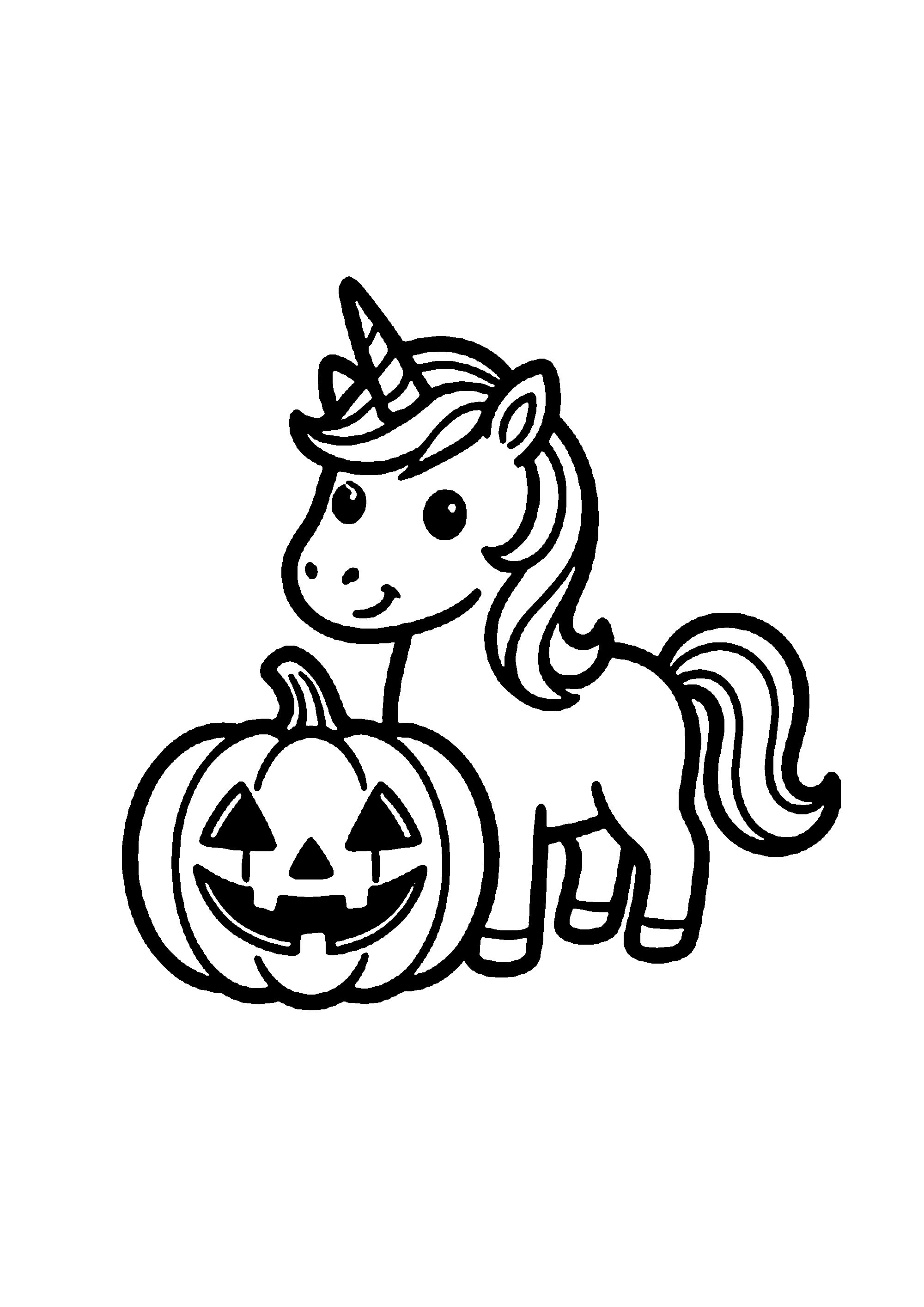 Coloriage aux contours nets : Licorne Céleste Enchantée