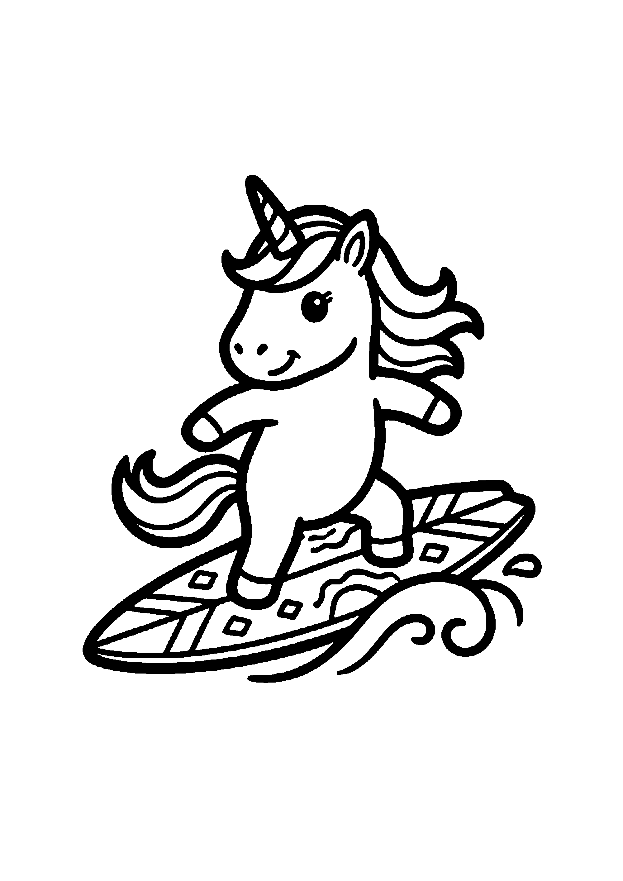 Coloriage aux contours nets : Licorne Céleste Enchantée