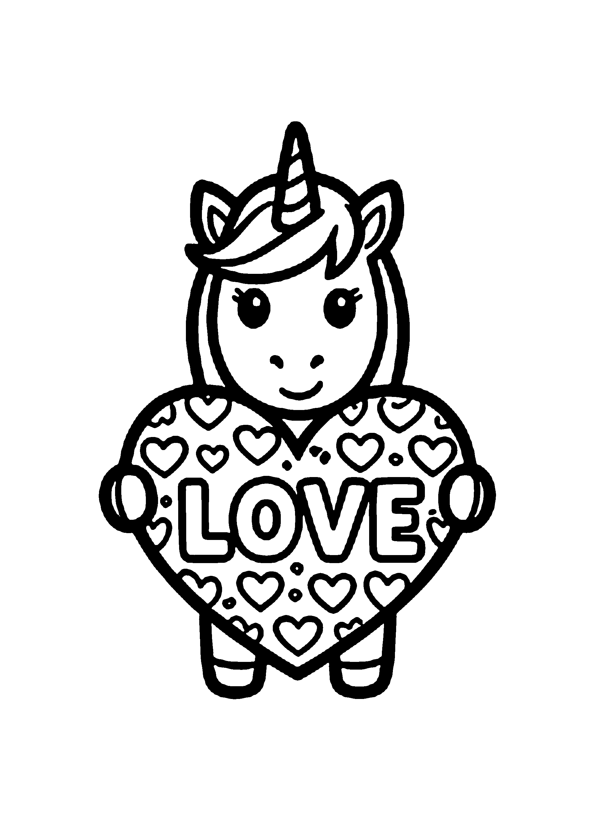 Coloriage aux contours nets : Licorne Céleste Enchantée