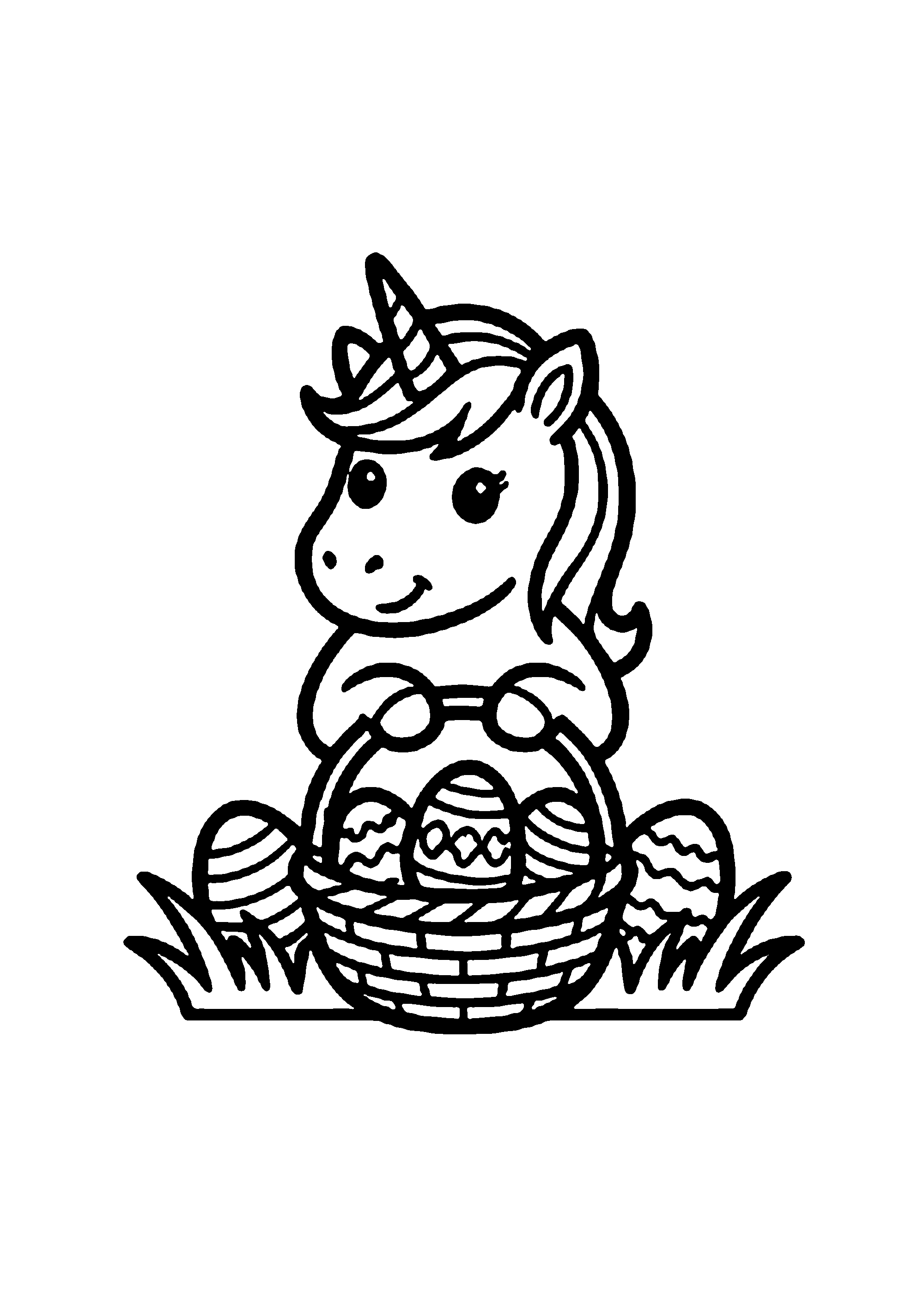 Coloriage aux contours nets : Licorne Céleste Enchantée