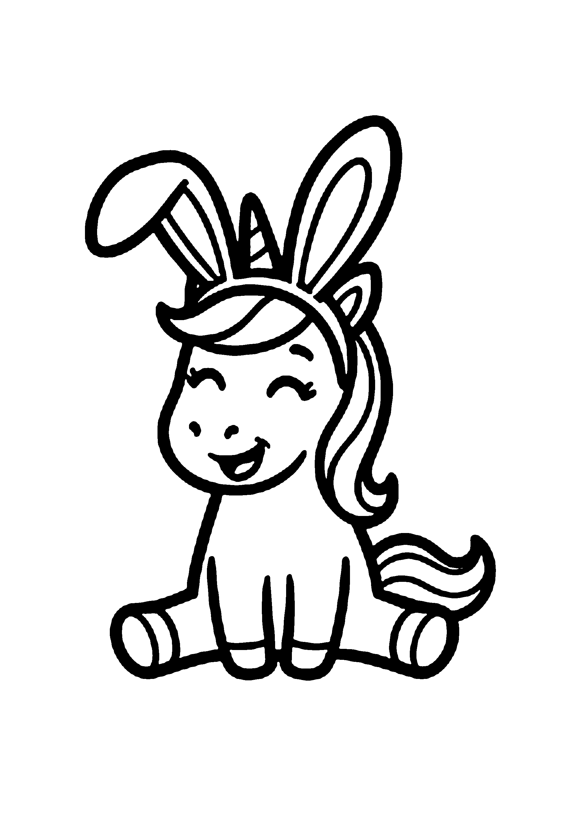 Coloriage aux contours nets : Licorne Céleste Enchantée