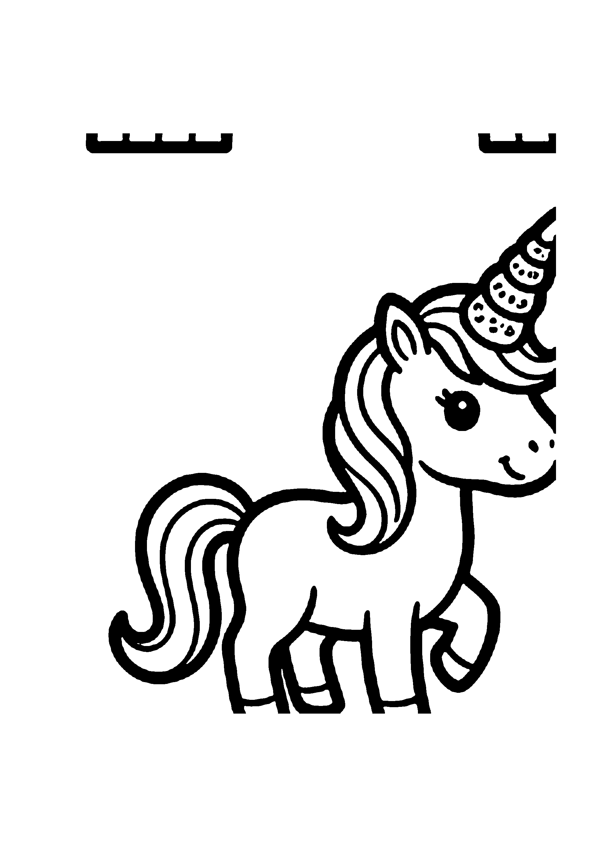 Coloriage aux contours nets : Licorne Céleste Enchantée