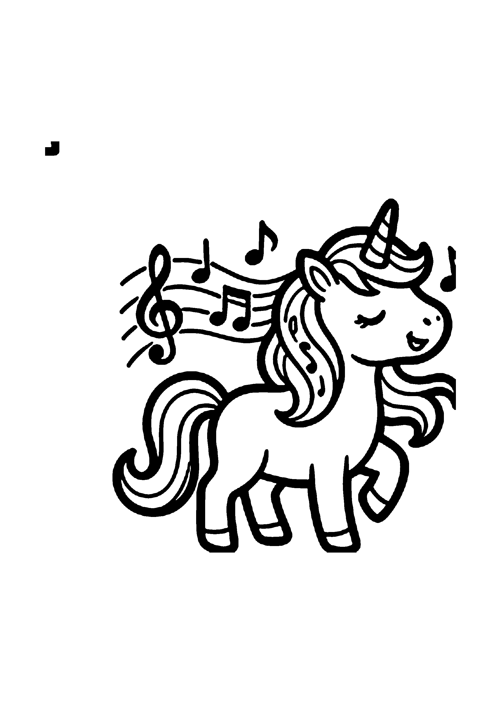 Coloriage aux contours nets : Licorne Céleste Enchantée