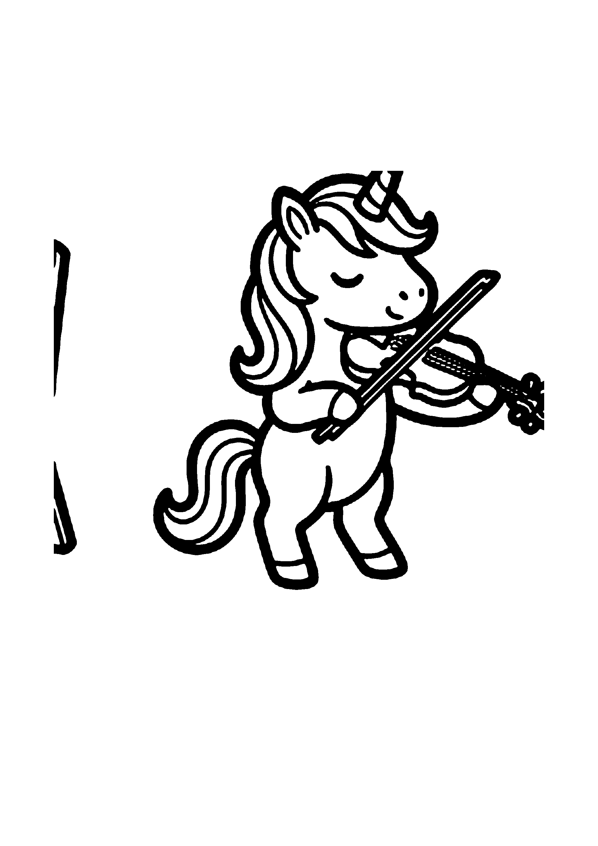 Coloriage aux contours nets : Licorne Céleste Enchantée