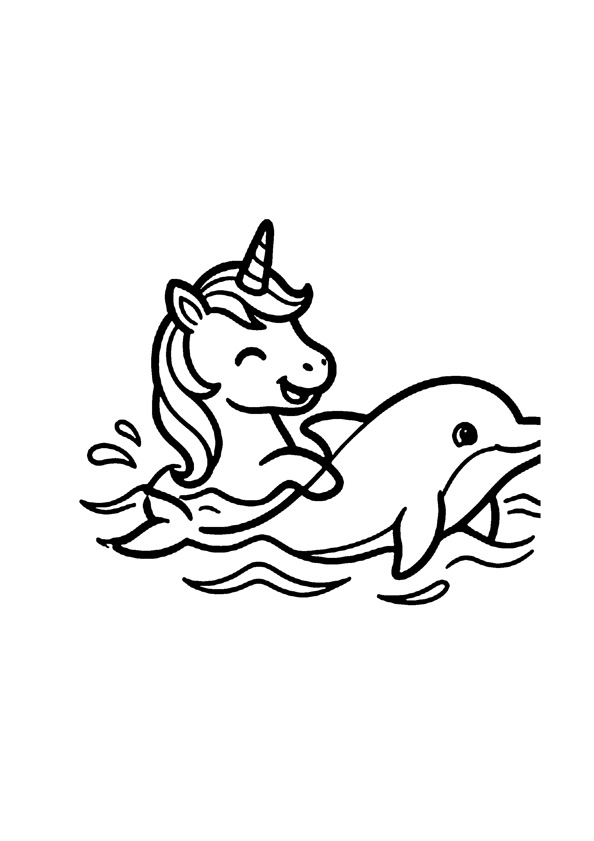 Coloriage aux contours nets : Licorne Céleste Enchantée