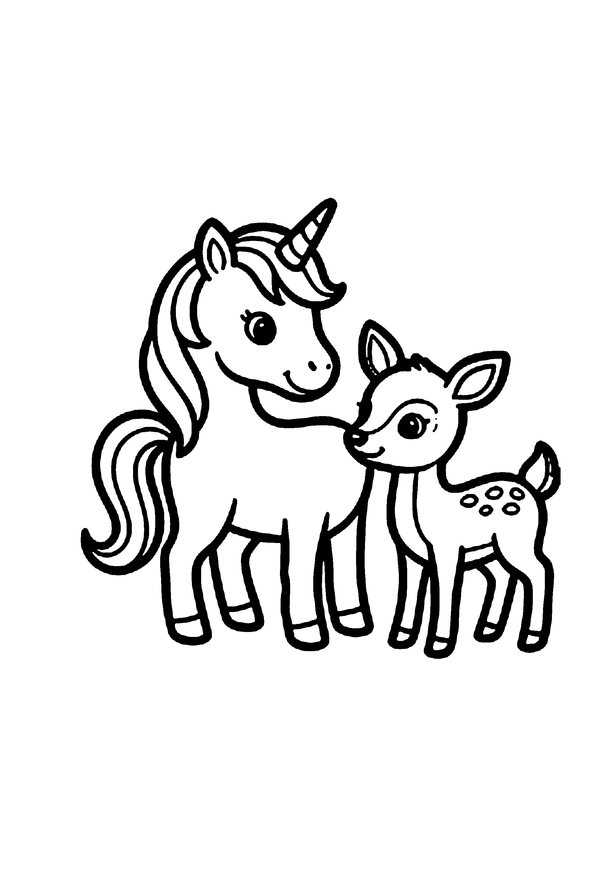 Coloriage aux contours nets : Licorne Céleste Enchantée
