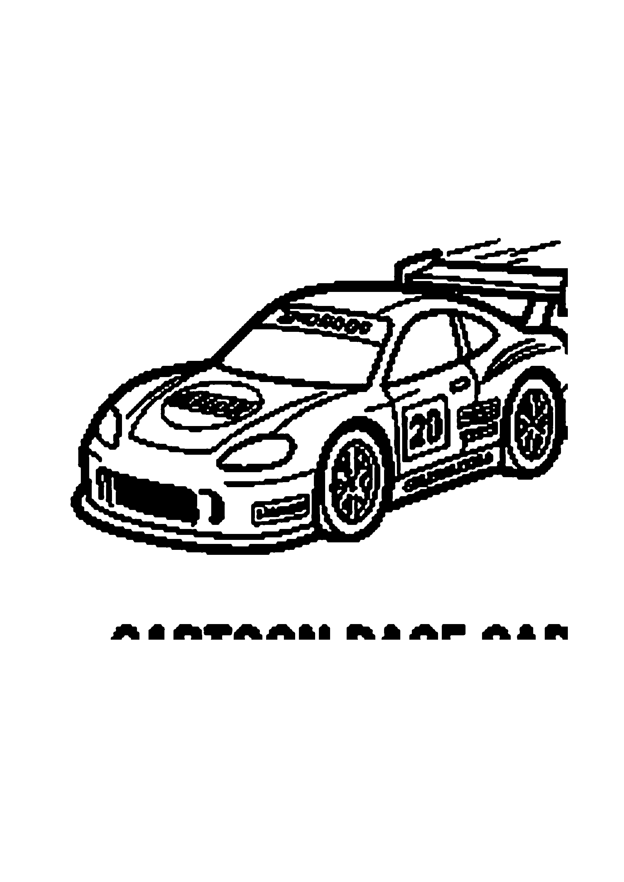 Coloriage aux contours nets : Voiture de Course Rapide sur Circuit